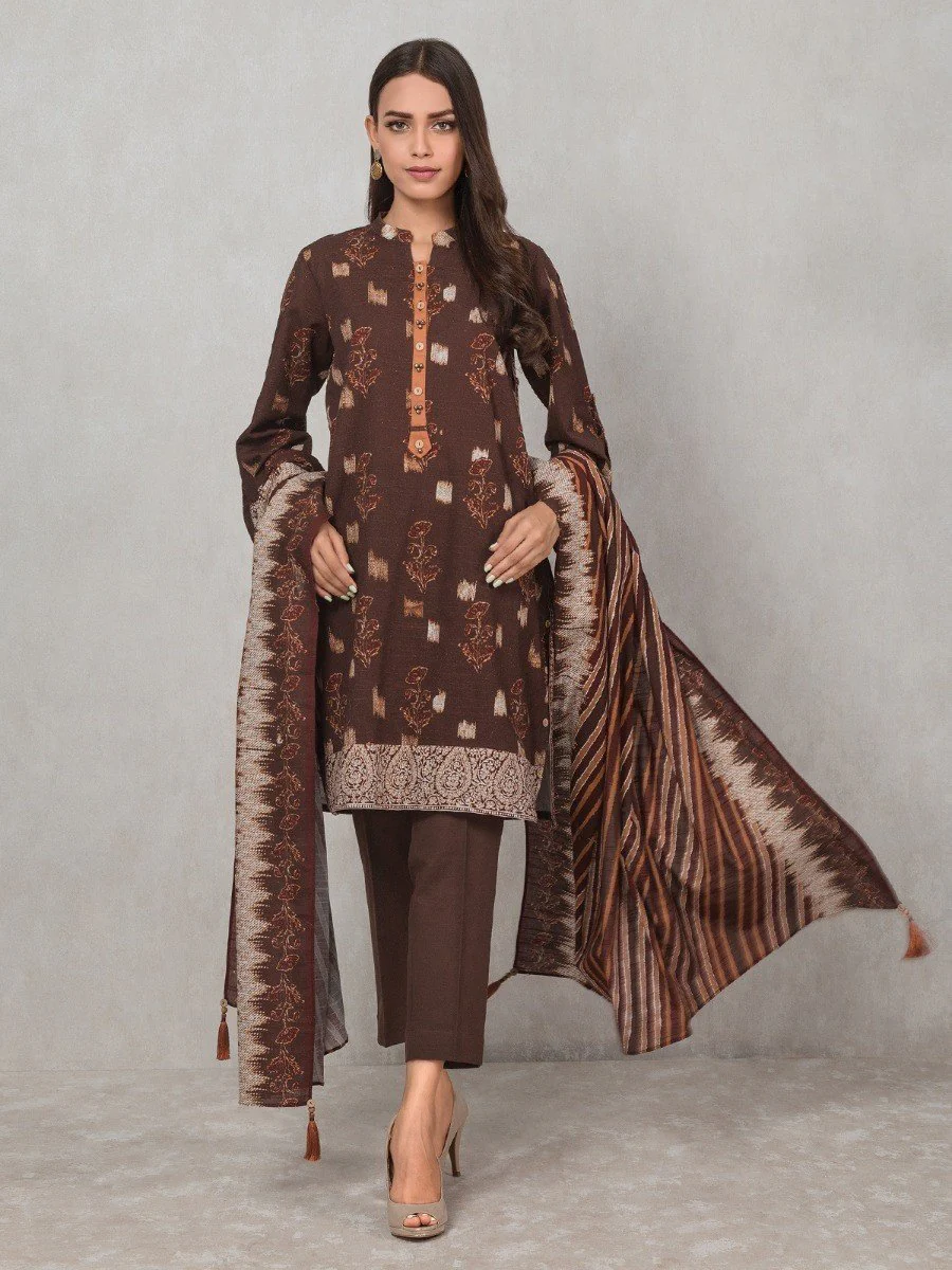 Unstitched Printed Khaddar Suit - EWU20A10-20297