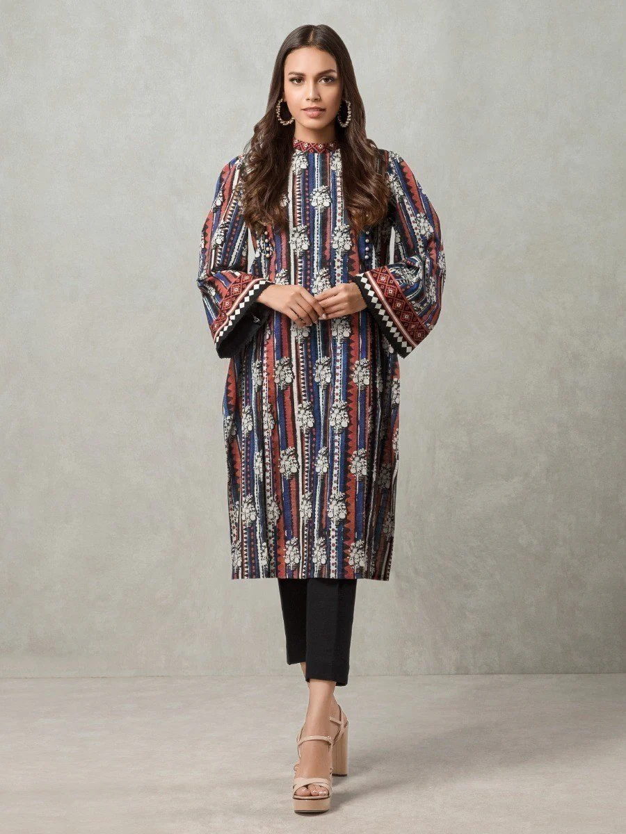 Unstitched Printed Khaddar Shirt - EWU20A10-20356