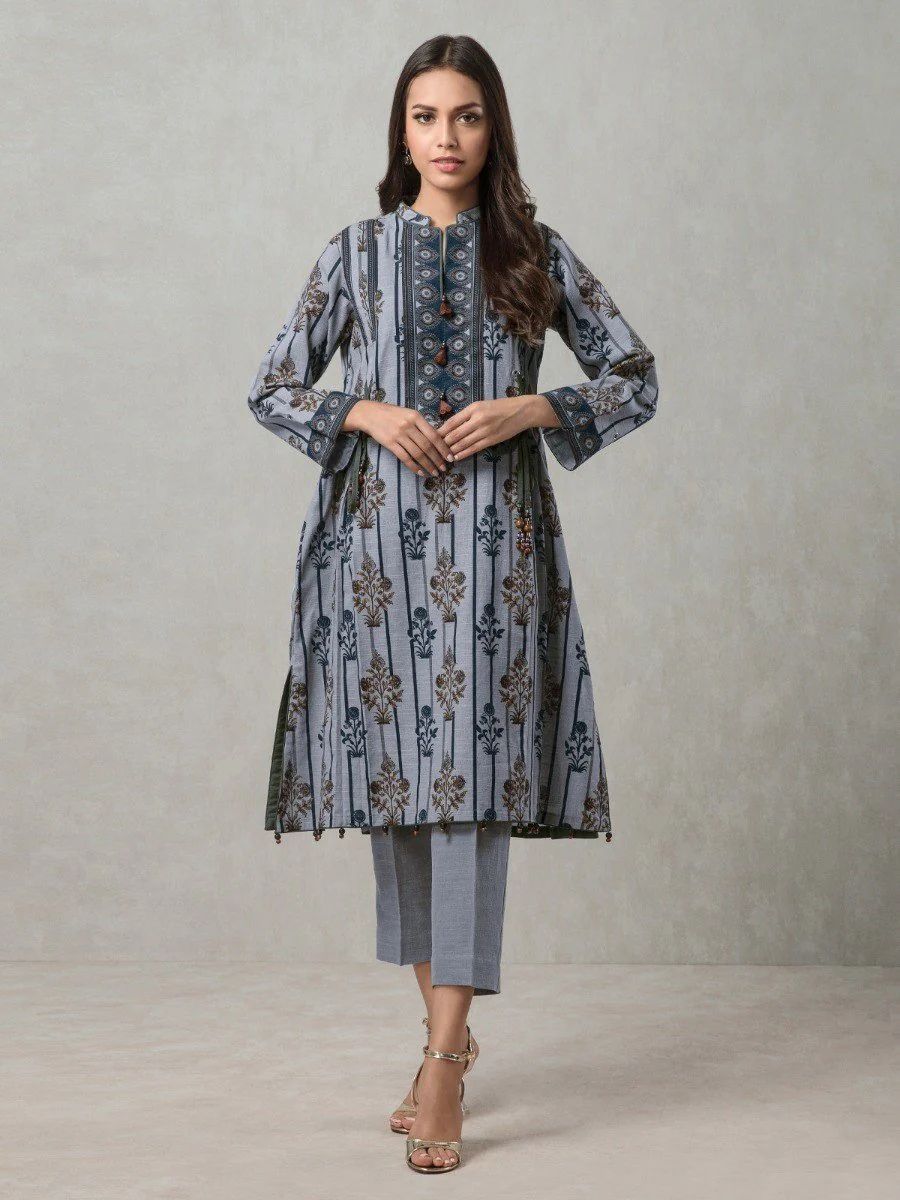 Unstitched Printed Khaddar Shirt - EWU20A10-20361