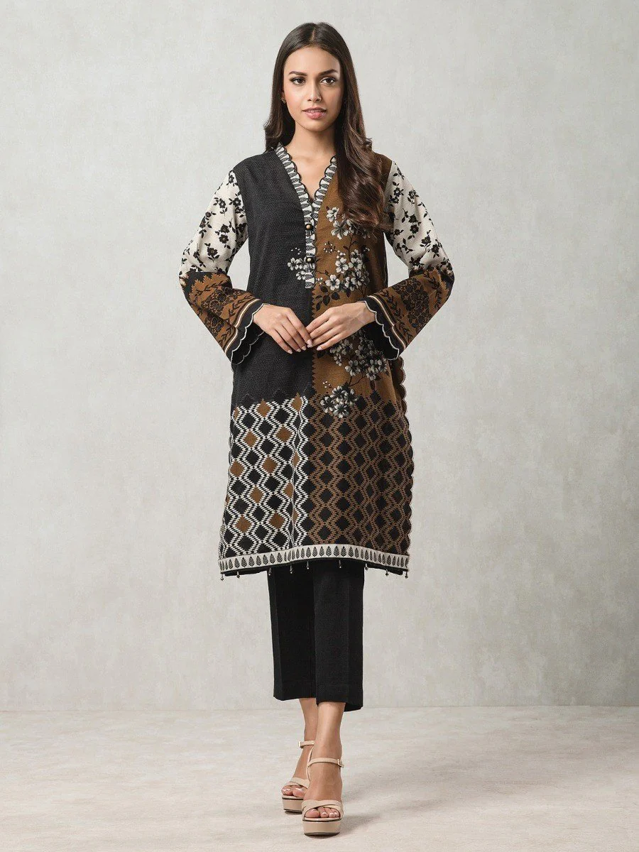Unstitched Printed Khaddar Shirt - EWU20A10-20369