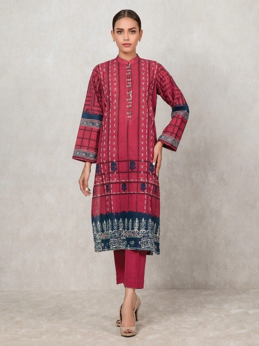 Unstitched Printed Khaddar Shirt - EWU20A10-20370