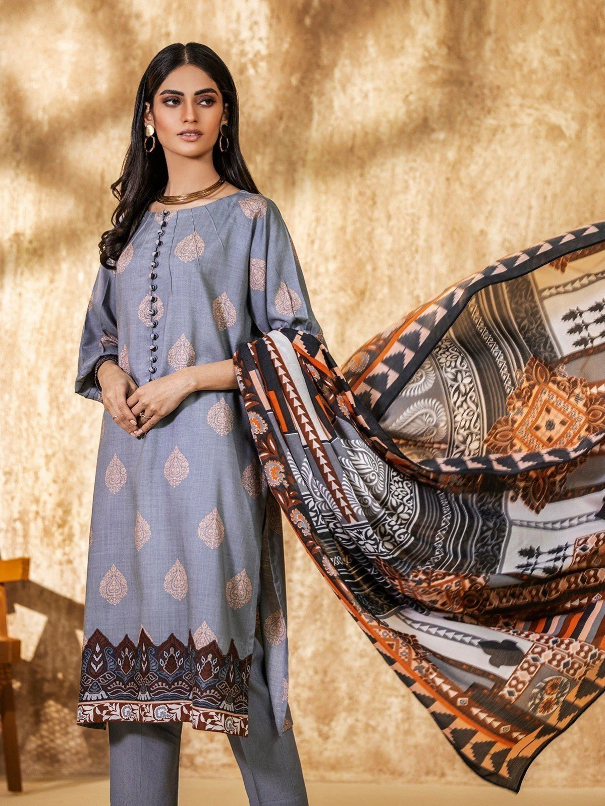 Unstitched Printed Viscose Suit - EWU20A14-20376