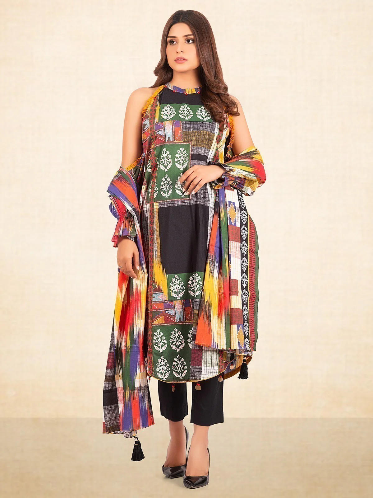 Unstitched Printed Cambric Shirt Dupatta - EWU20A9-20239