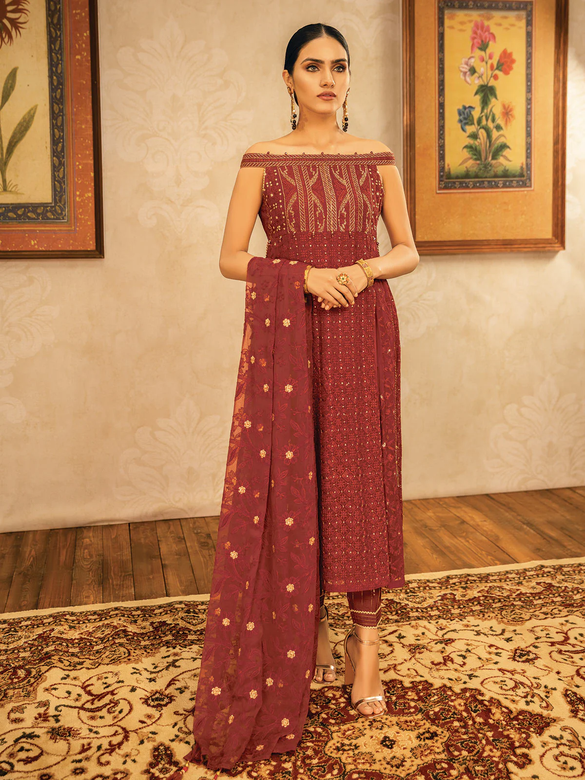 Unstitched Embroidered Viscose Suit - EWU20C2-20051