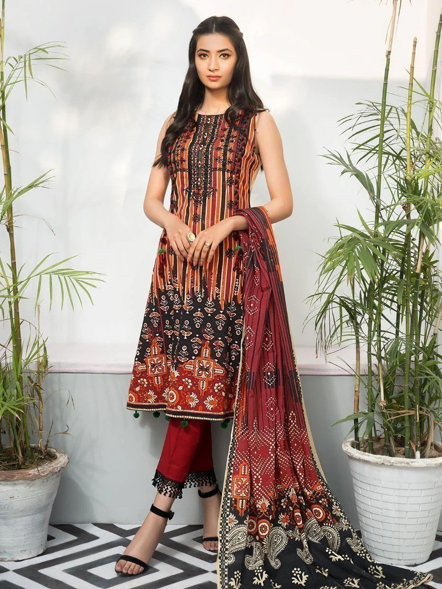 Unstitched Embroidered Lawn Suit - EWU20V1-19915