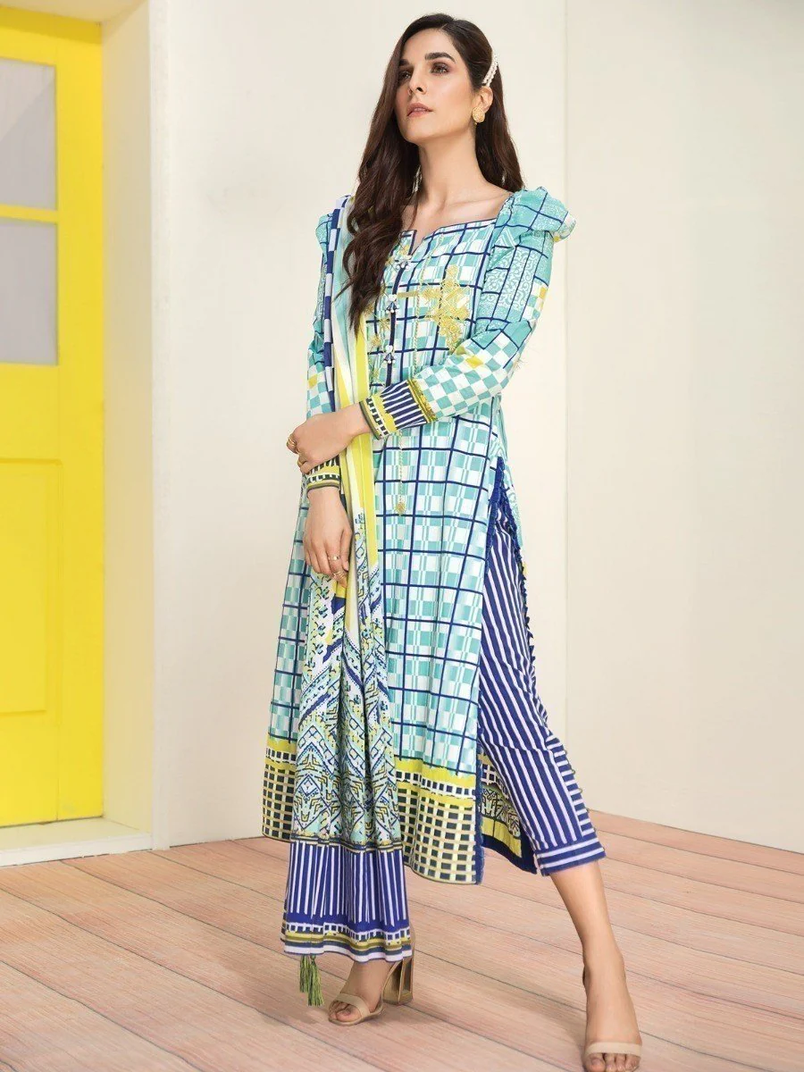 Unstitched Embroidered Lawn Suit - EWU20V1-19916