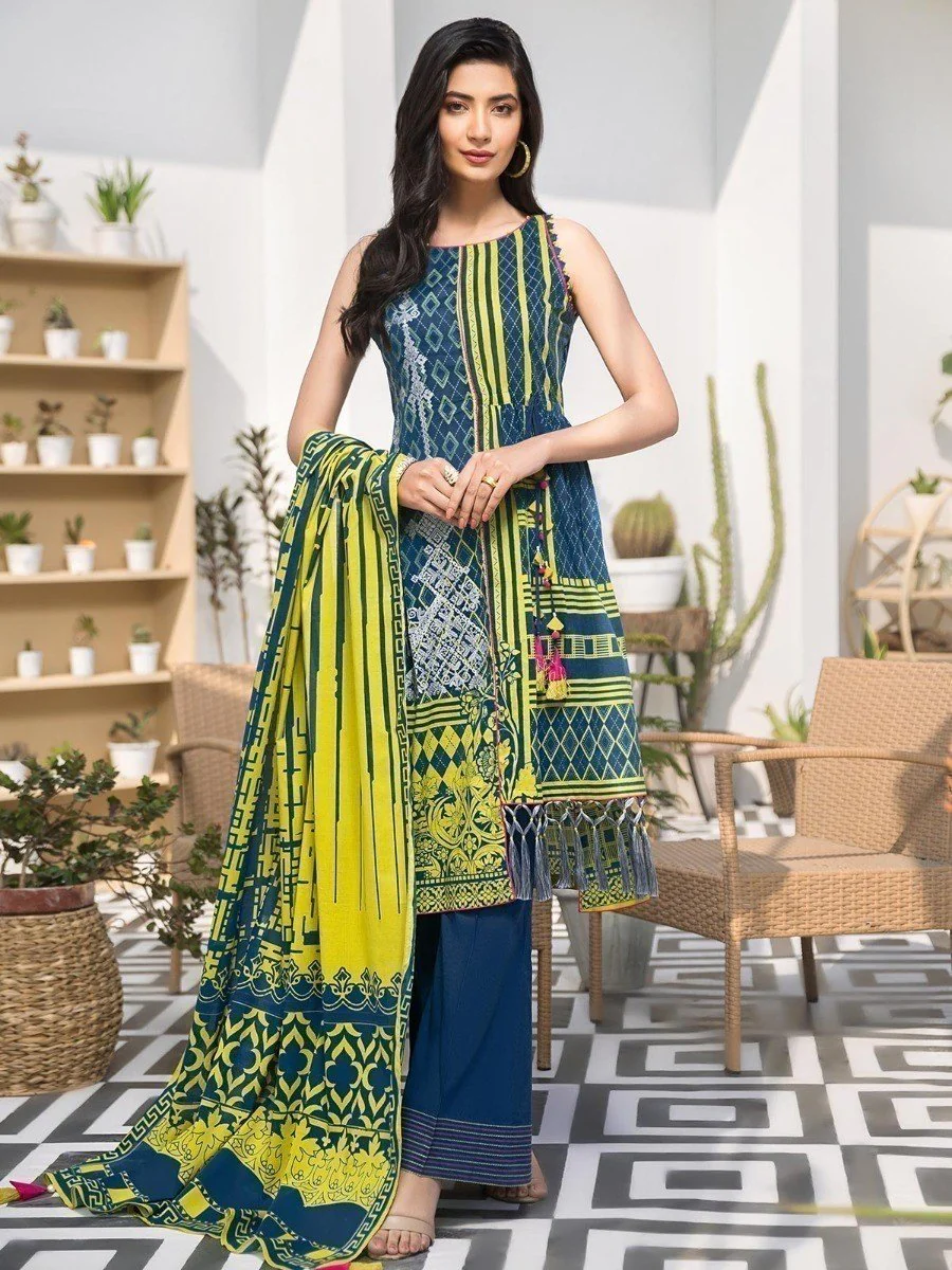 Unstitched Embroidered Lawn Suit - EWU20V1-19937