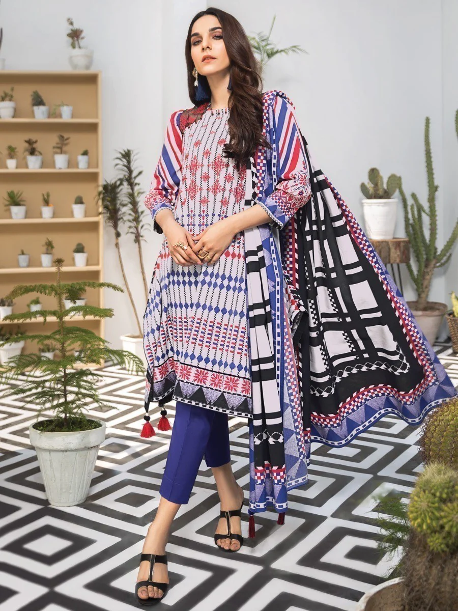 Unstitched Embroidered Lawn Suit - EWU20V1-19939