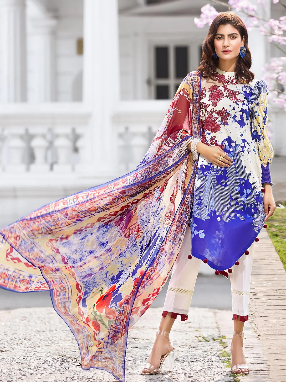 Unstitched Embroidered Chiffon Suit - EWU20V1-19997