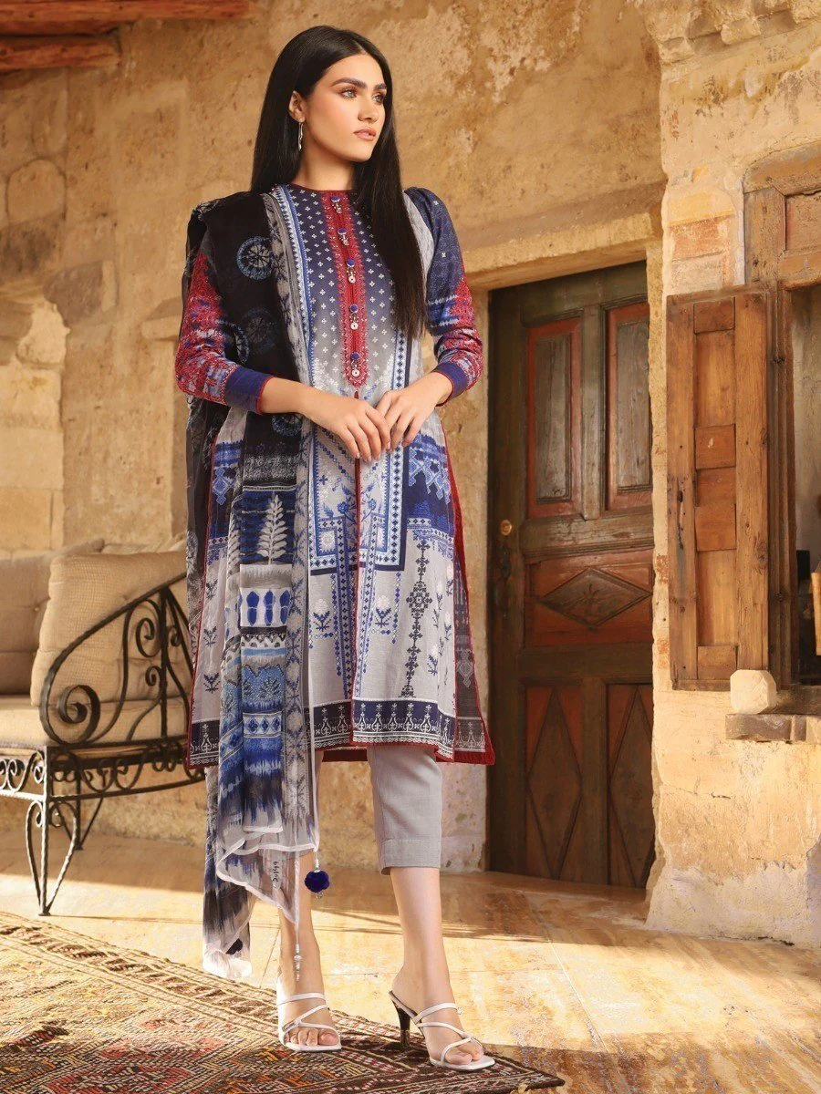 Unstitched Embroidered Khaddar Suit - EWU20W12-20149