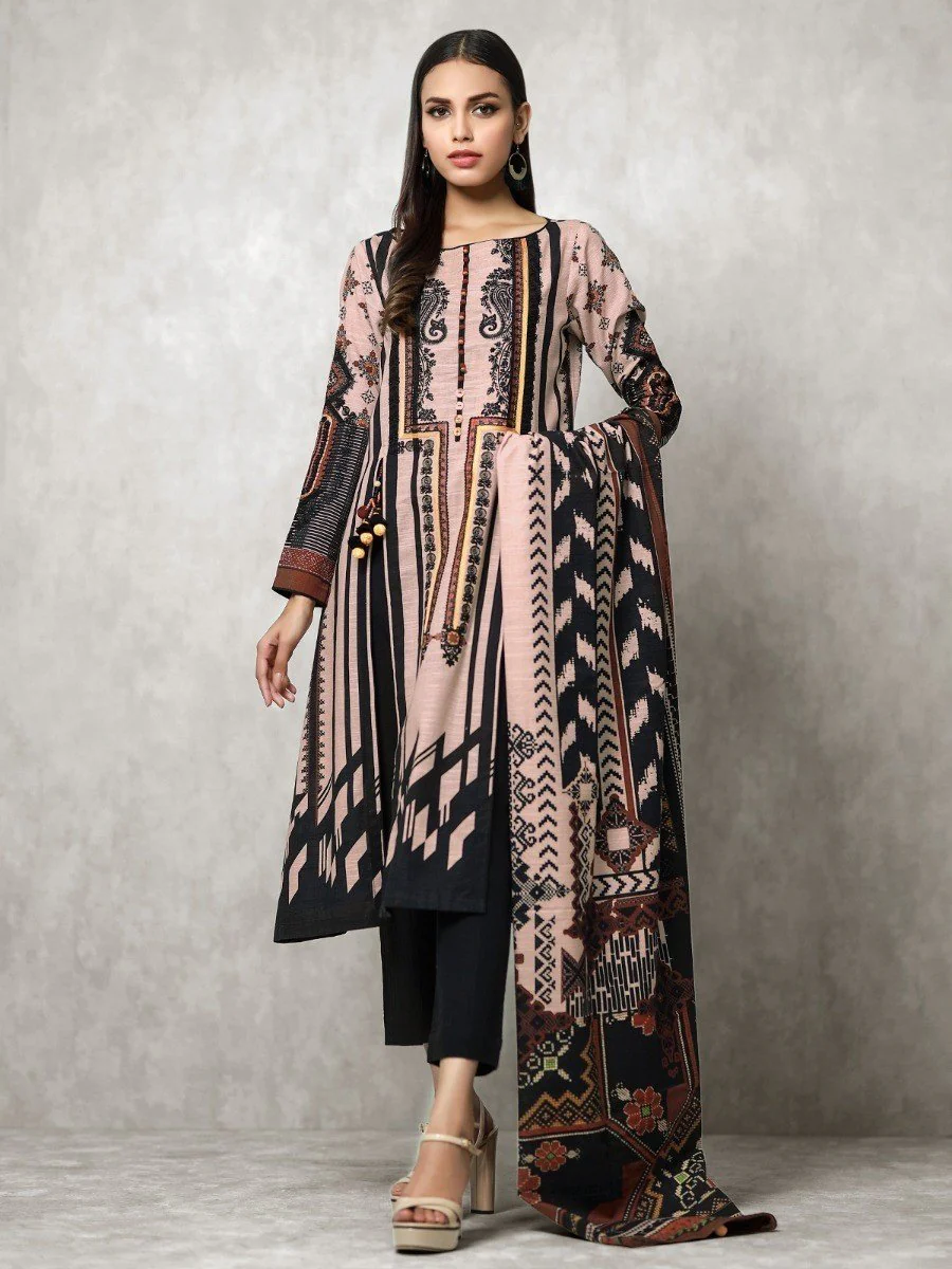 Unstitched Embroidered Khaddar Suit - EWU20W12-20173