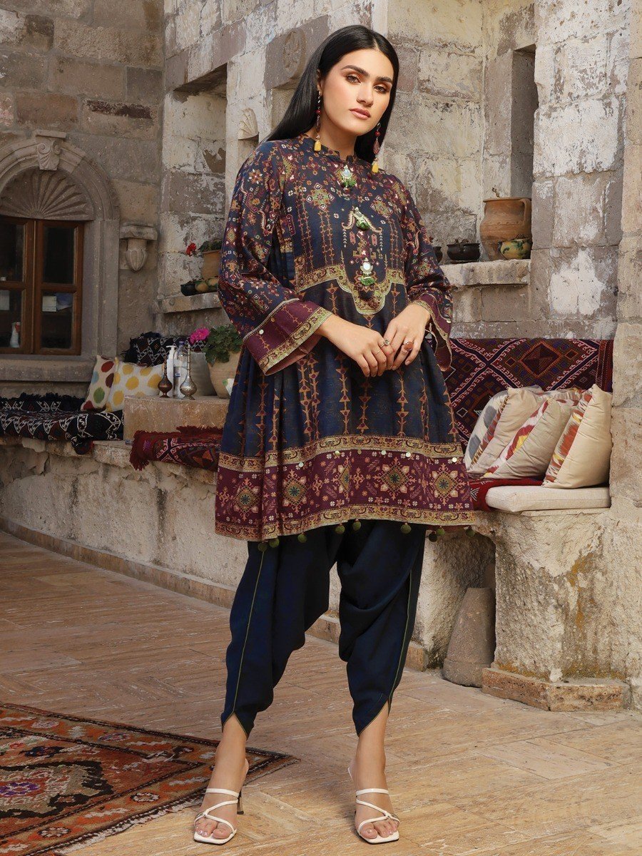 Unstitched Embroidered Khaddar Shirt - EWU20W12-20191