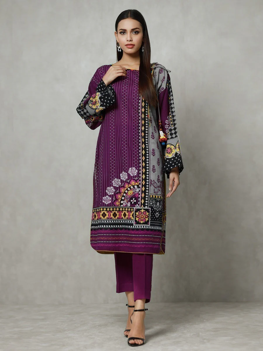 Unstitched Embroidered Khaddar Shirt - EWU20W12-20197