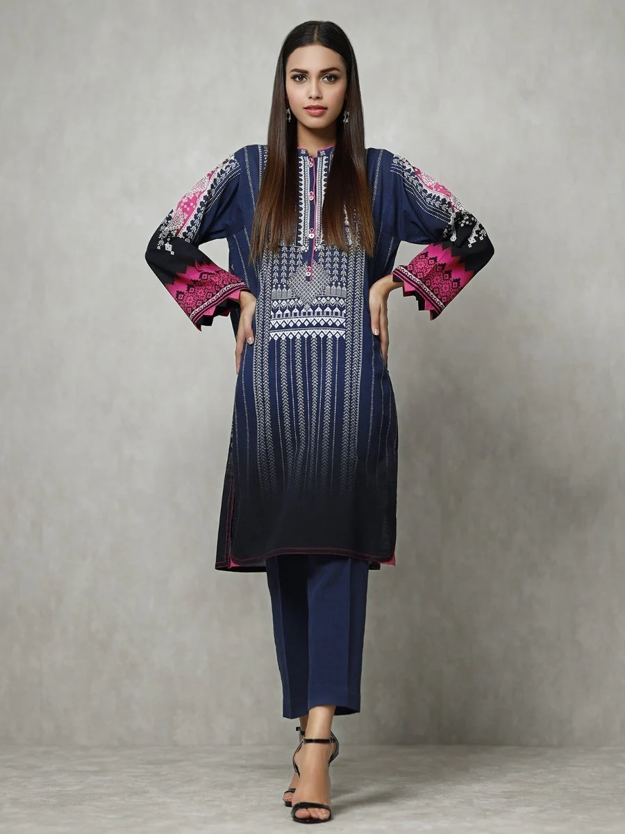 Unstitched Embroidered Khaddar Shirt - EWU20W12-20198