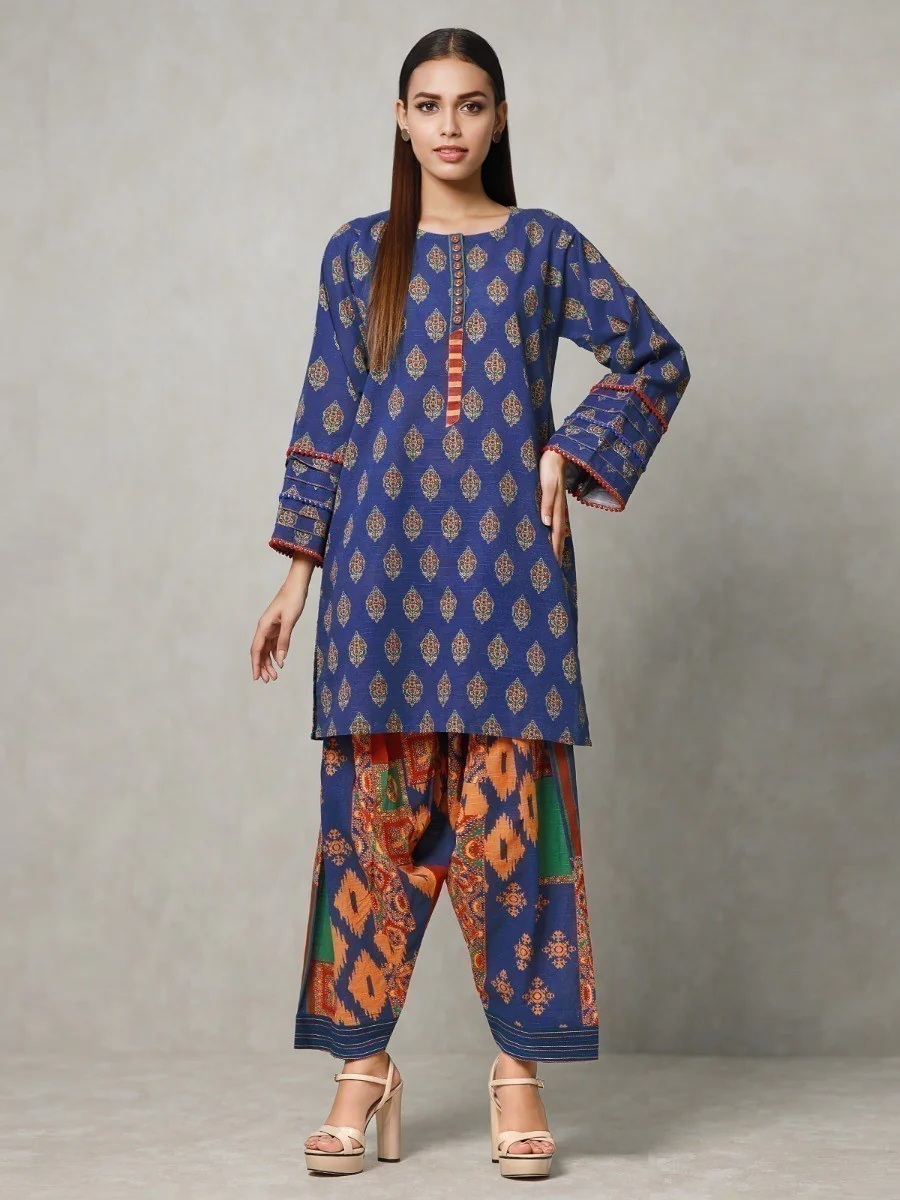 Unstitched Embroidered Khaddar Shirt Trouser - EWU20W12-20214