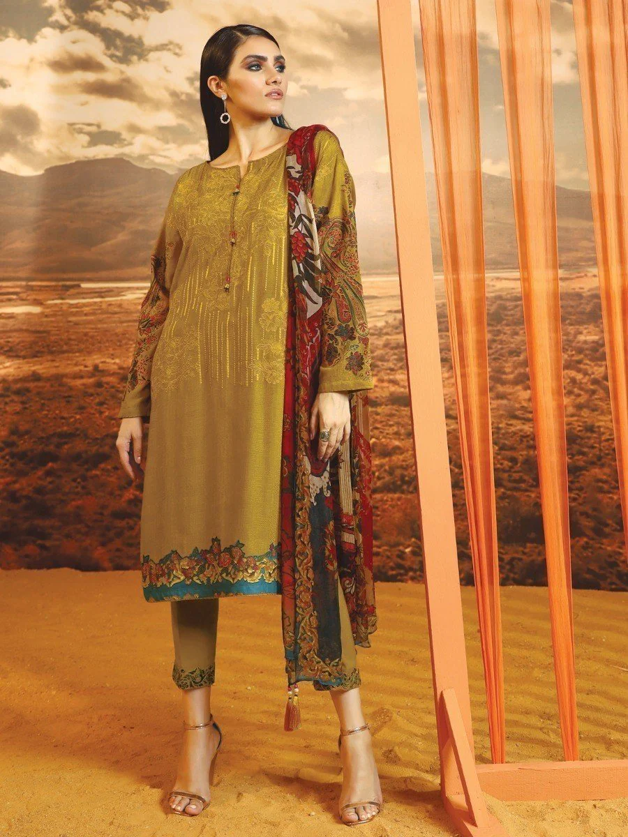 Unstitched Embroidered Jacquard Suit - EWU20W8-19834