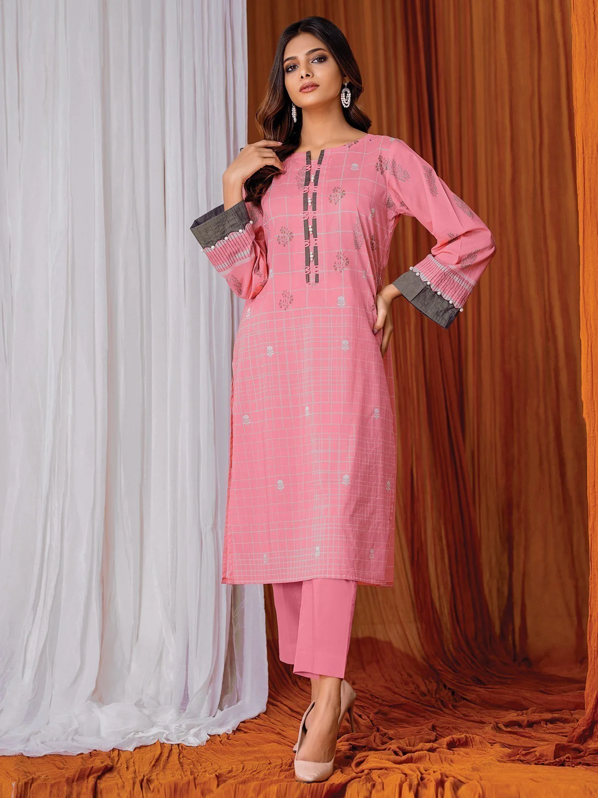 Unstitched Printed Lawn Shirt Trouser - EWU21A1-20557