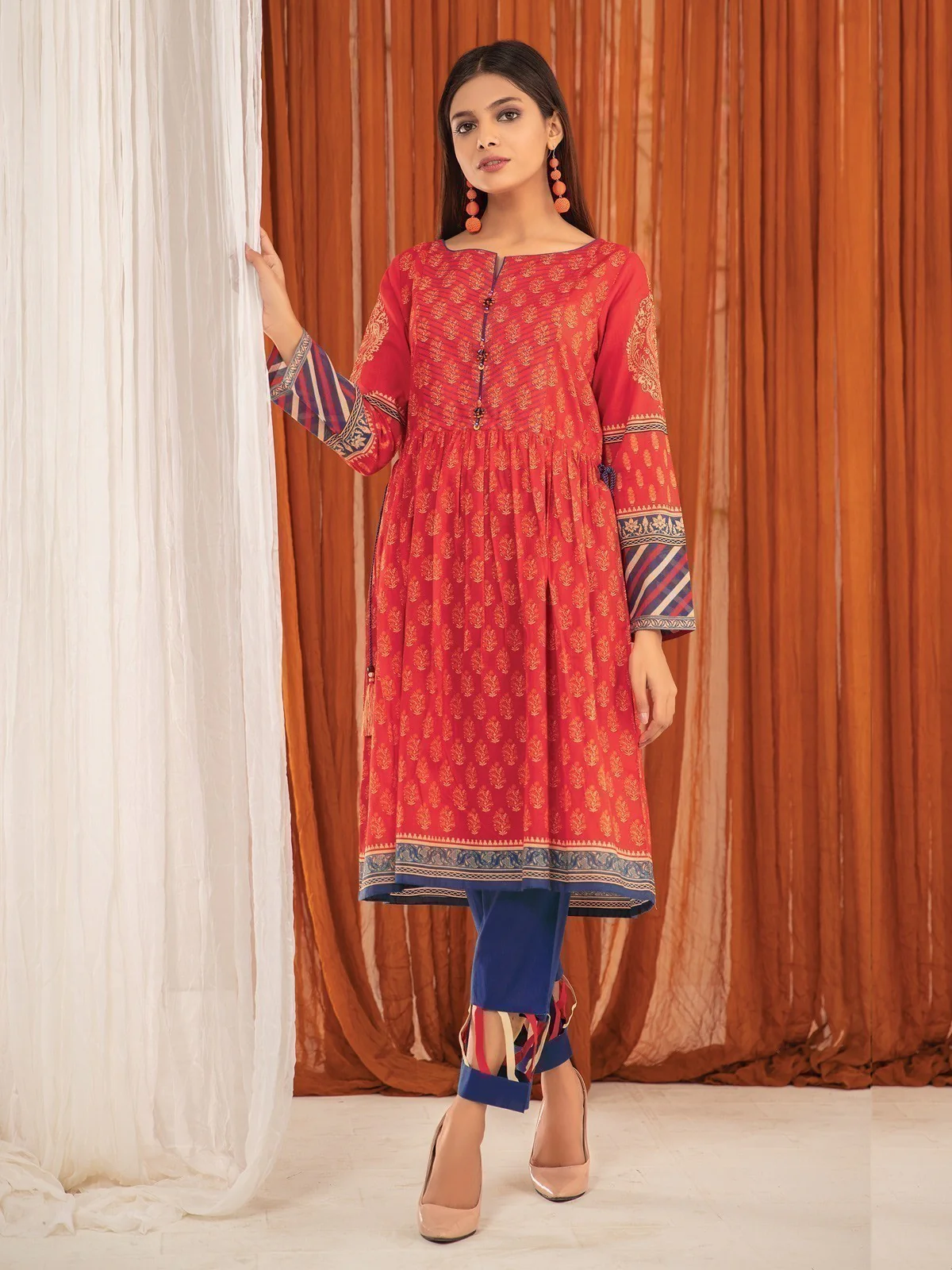 Unstitched Printed Lawn Shirt - EWU21A1-20563