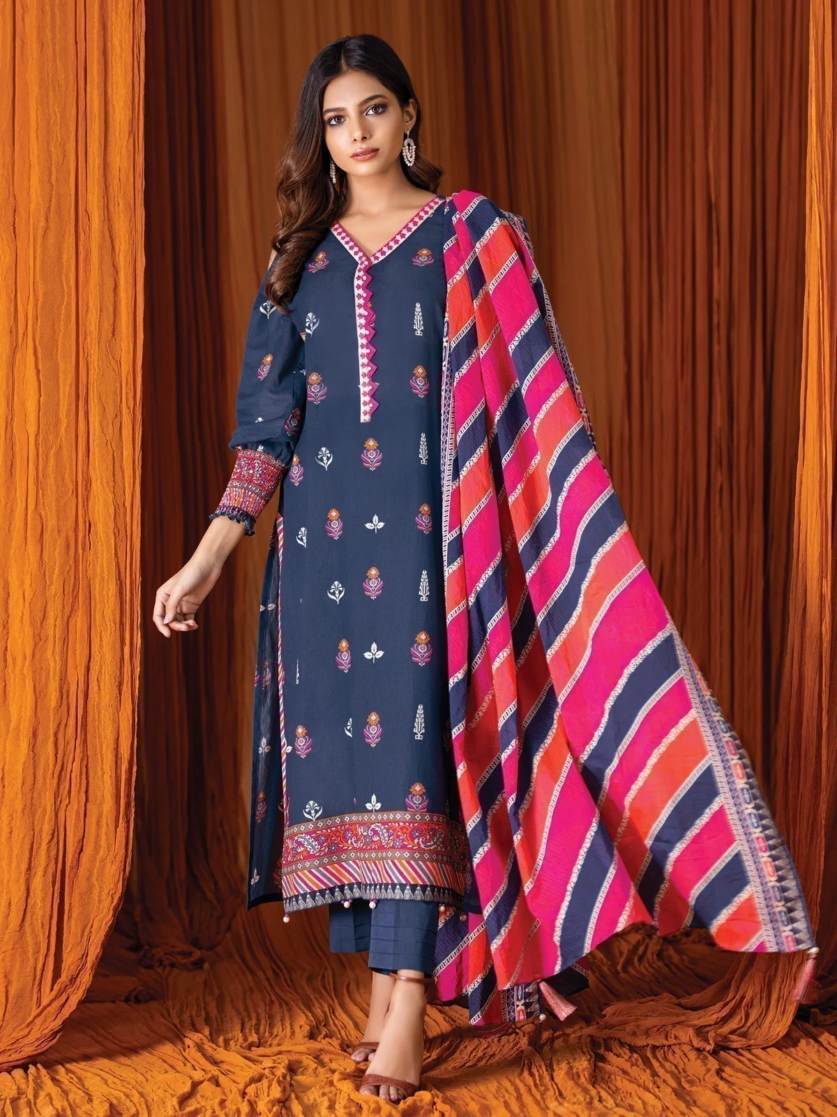 Unstitched Printed Lawn Shirt Dupatta - EWU21A1-20583