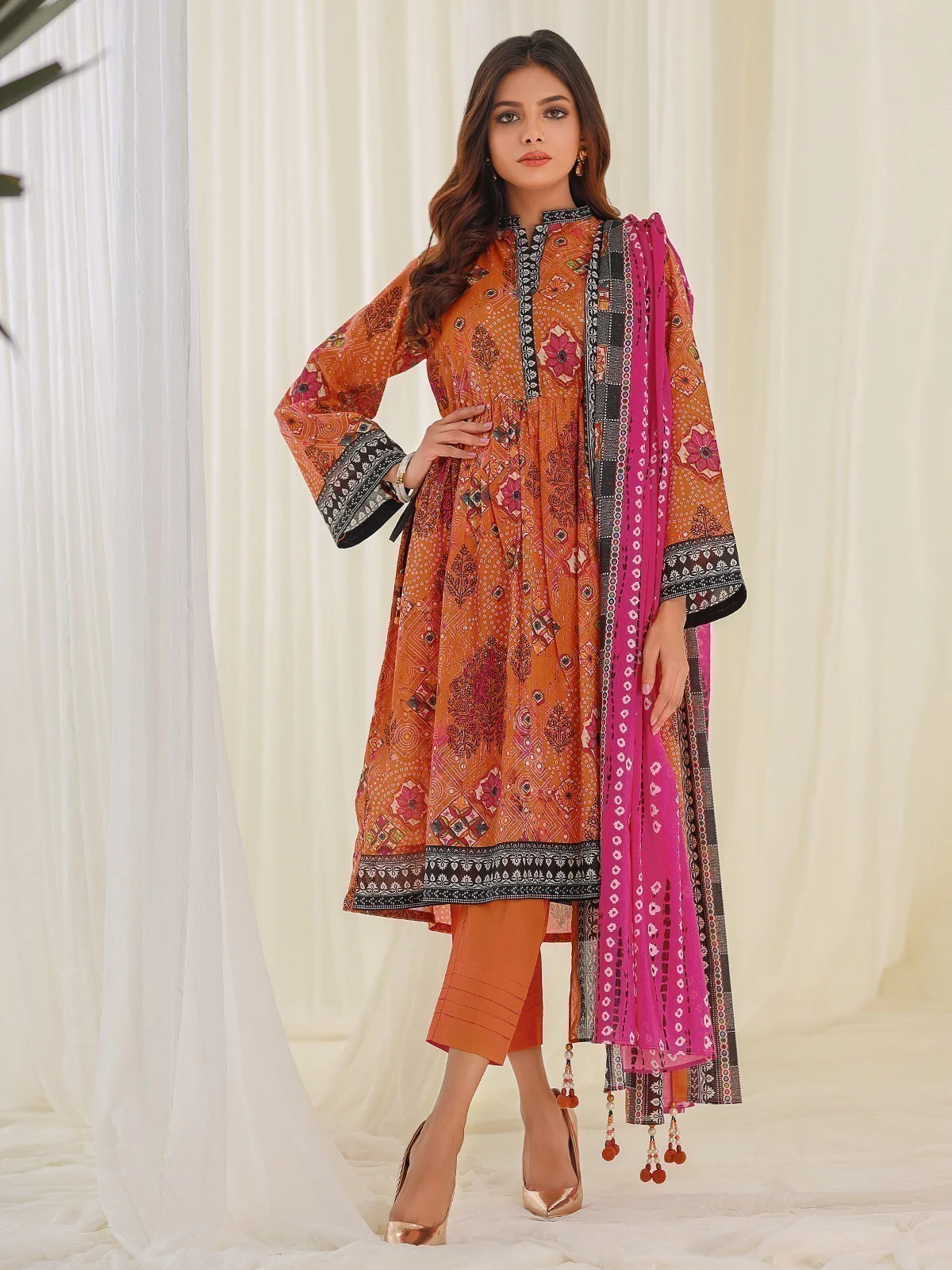 Unstitched Printed Lawn Shirt Dupatta - EWU21A1-20585