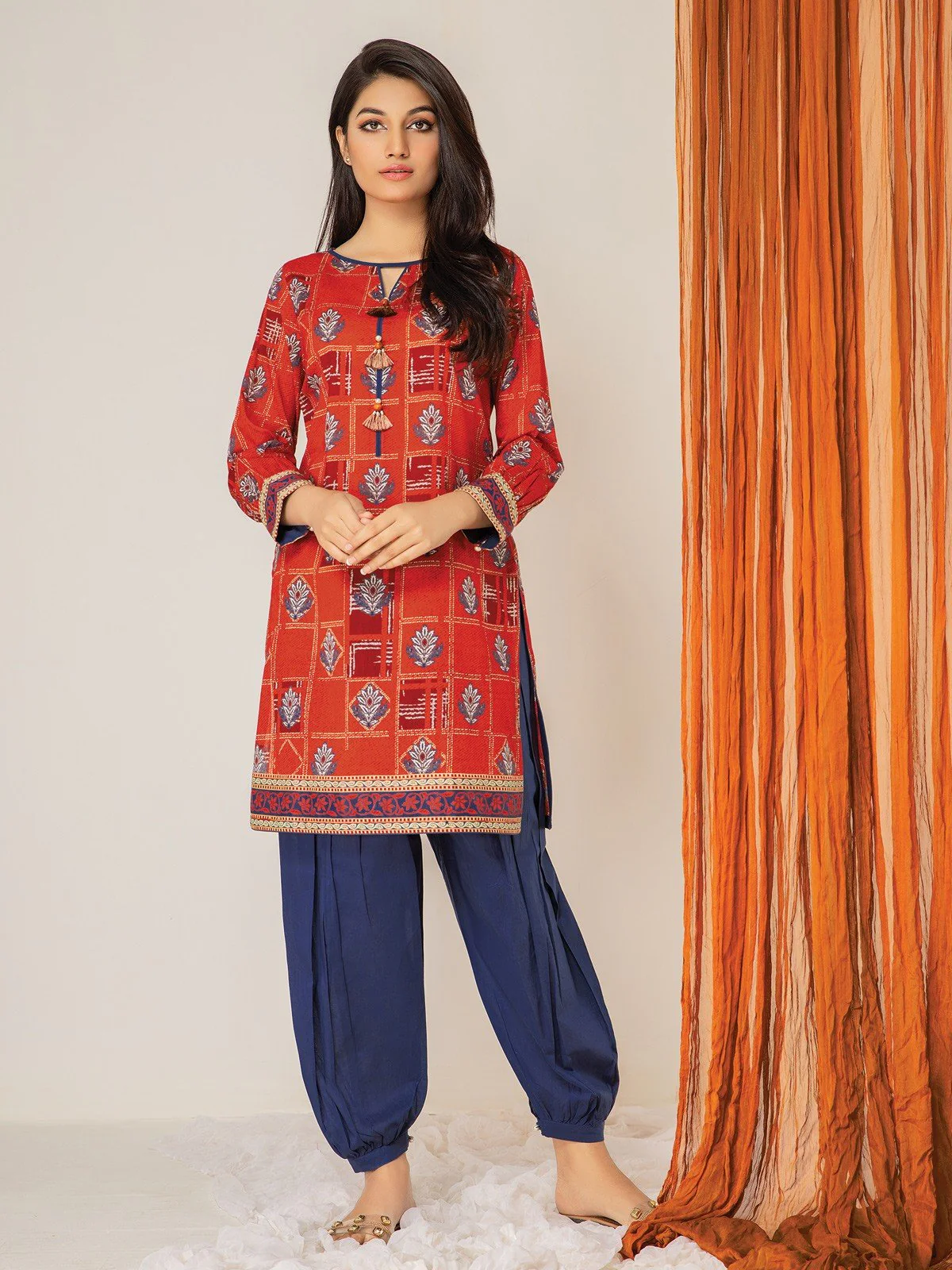 Unstitched Printed Lawn Shirt Trouser - EWU21A1-20601