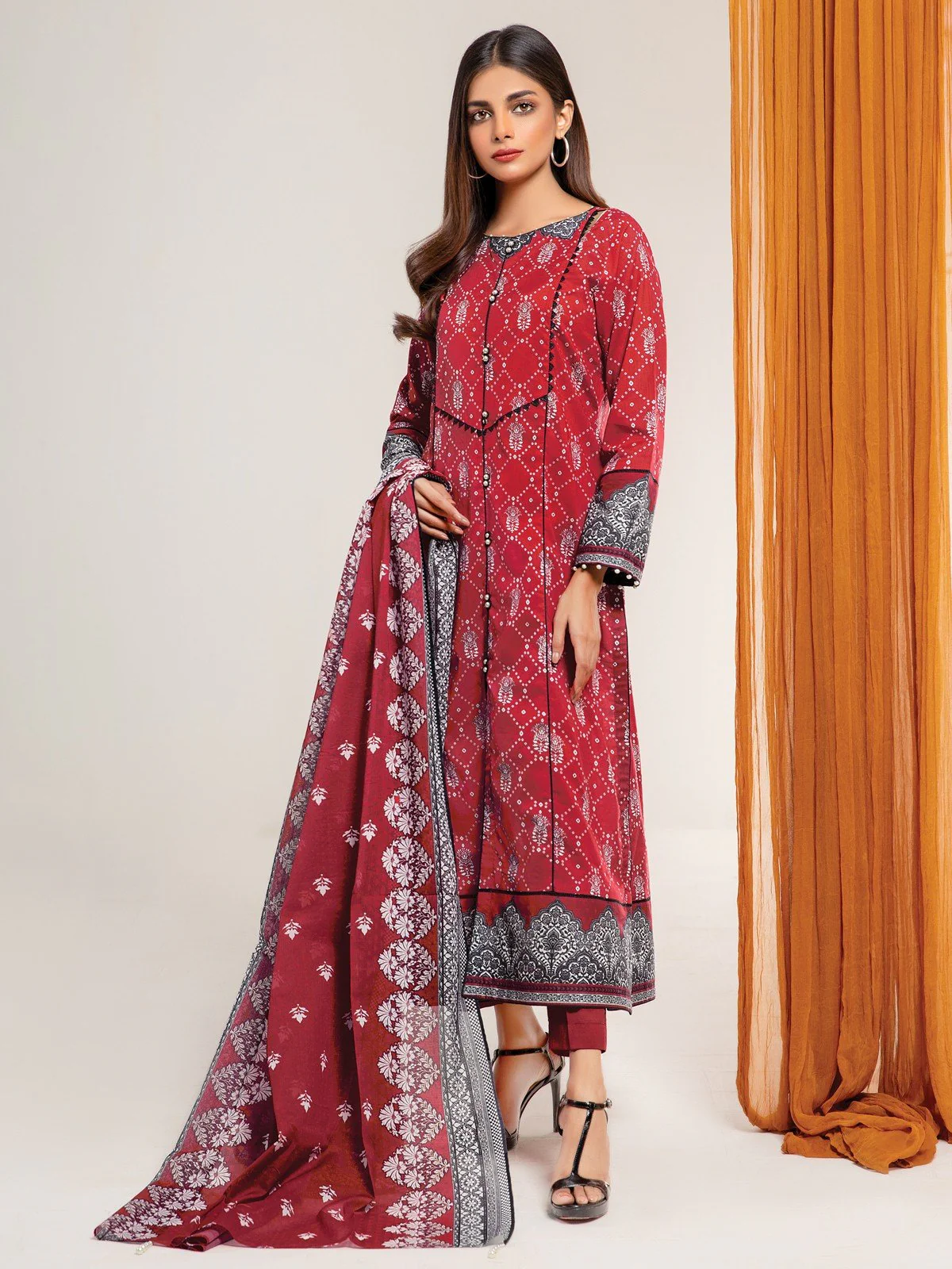 Unstitched Printed Lawn Shirt Dupatta - EWU21A1-20631