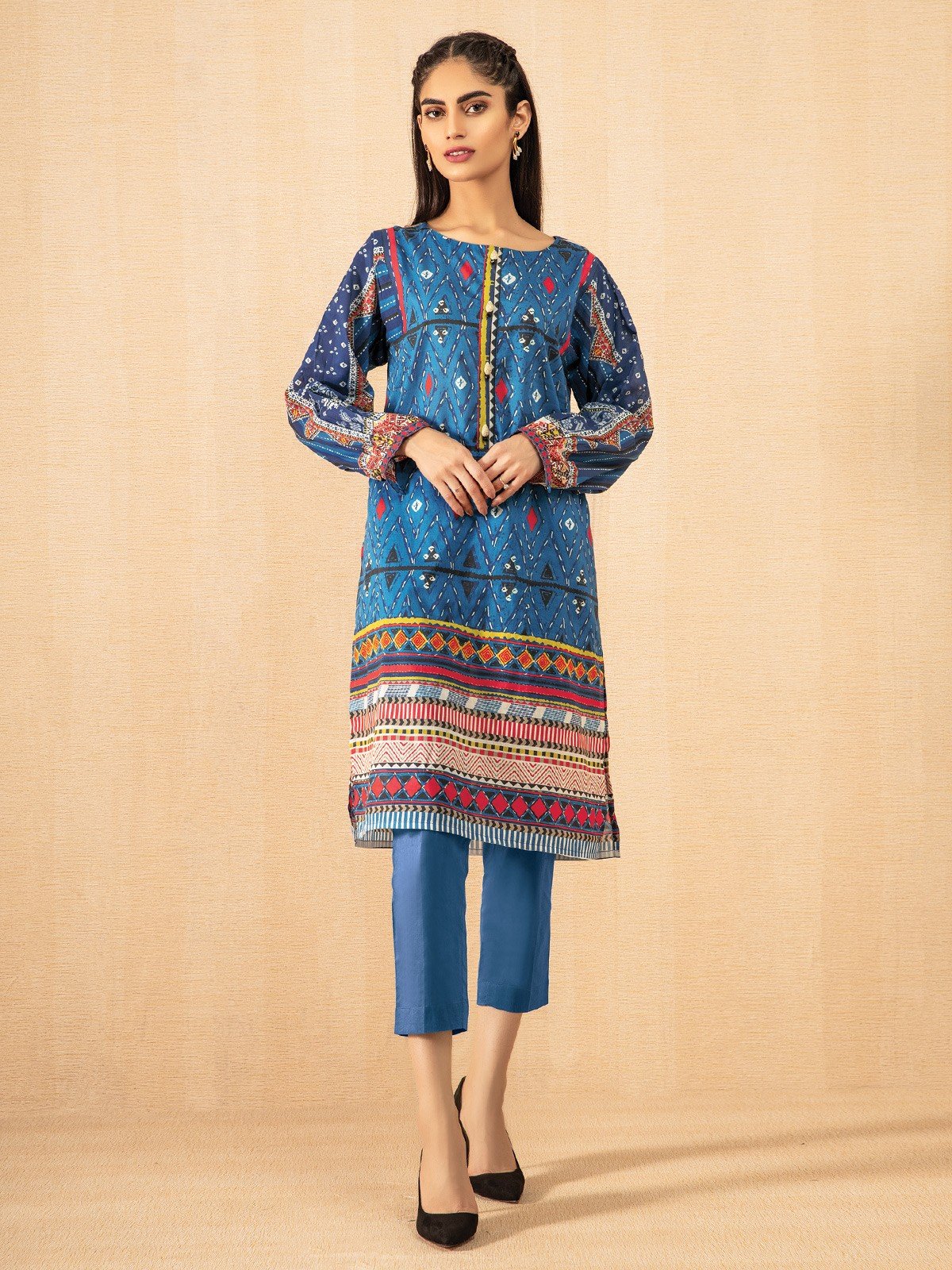 Unstitched Printed Lawn Shirt Trouser - EWU21A1-20656