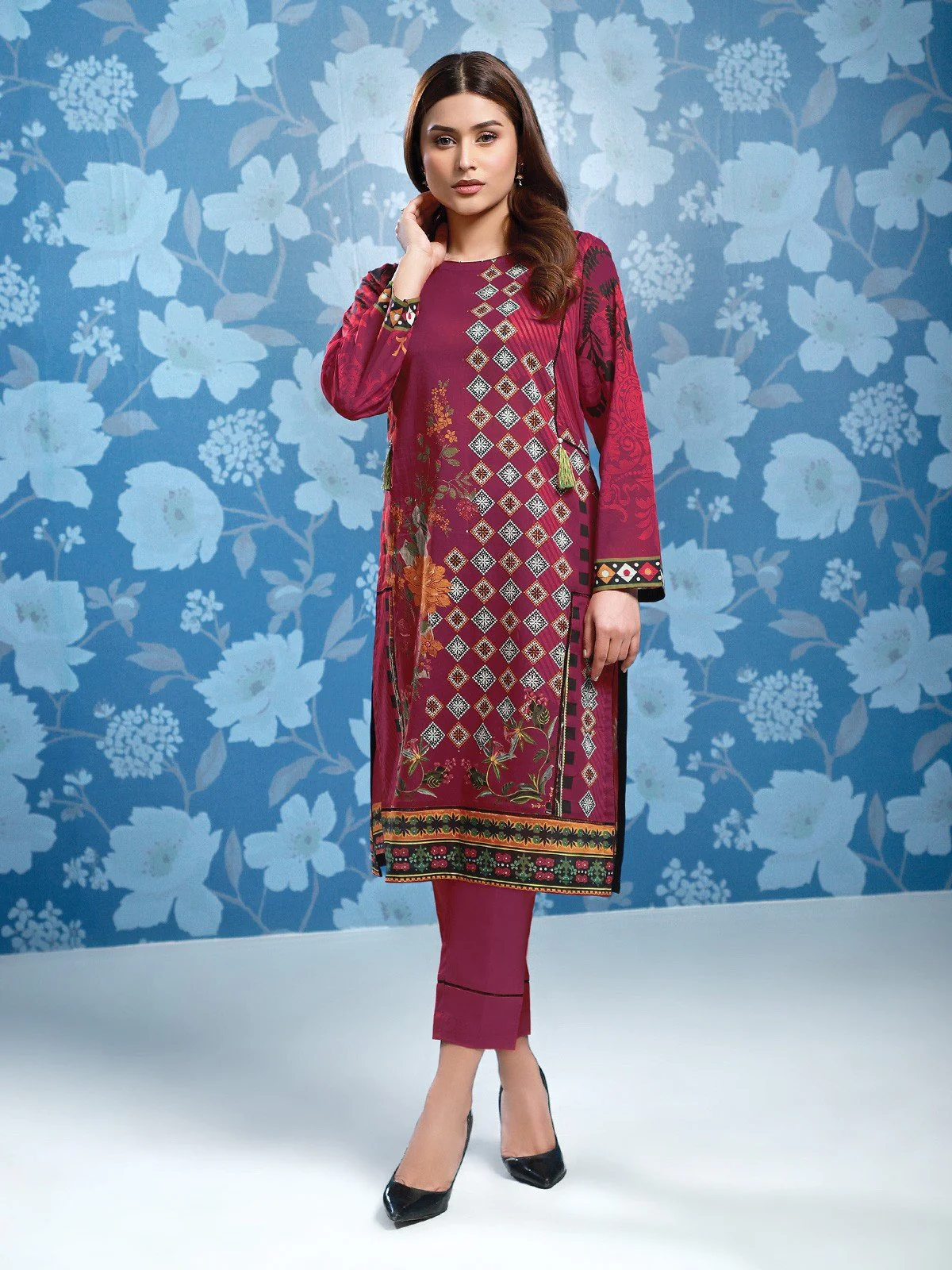 Unstitched Printed Lawn Shirt Trouser - EWU21A1-20758
