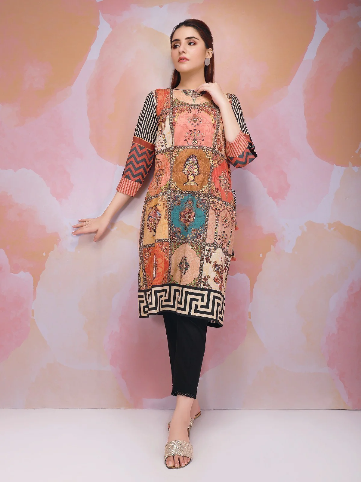 Unstitched Printed Cambric Shirt - EWU21A7-21317