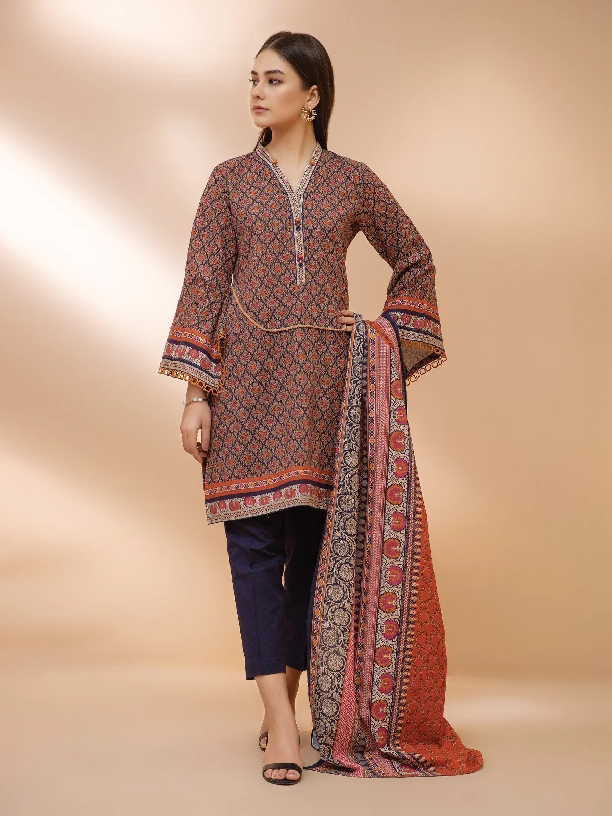 Unstitched Printed Khaddar Suit - EWU21A9-21462