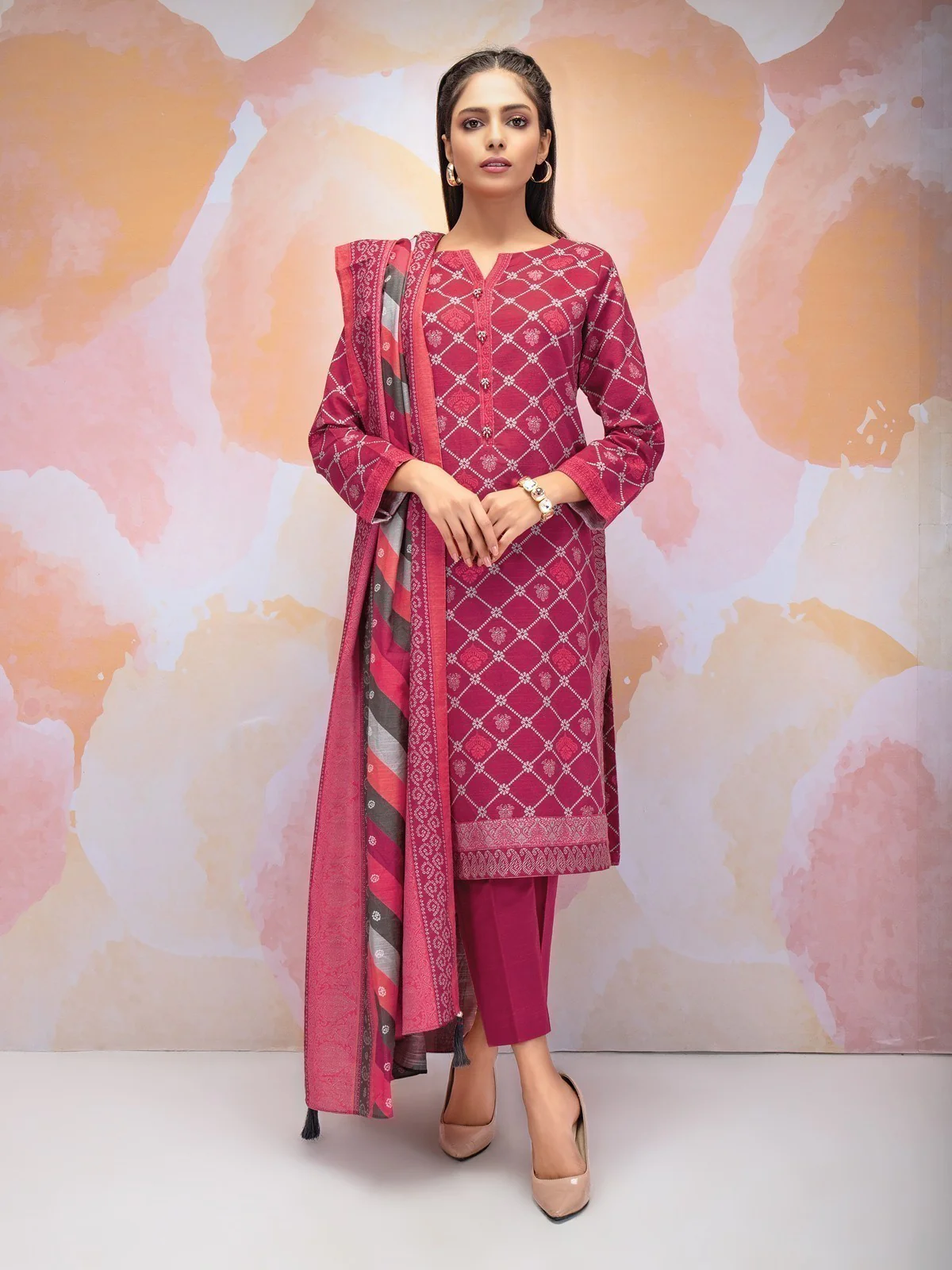 Unstitched Printed Khaddar Suit - EWU21A9-21479