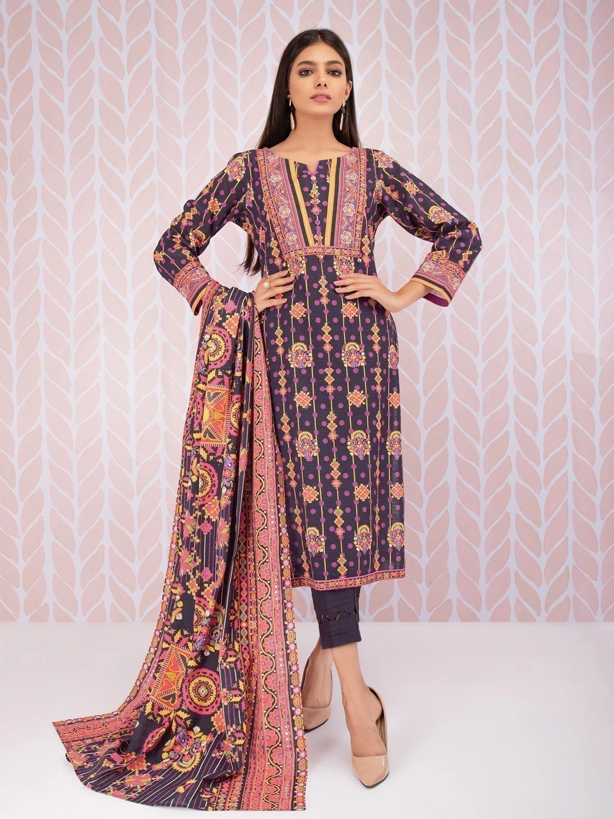 Unstitched Printed Khaddar Suit - EWU21A9-21488
