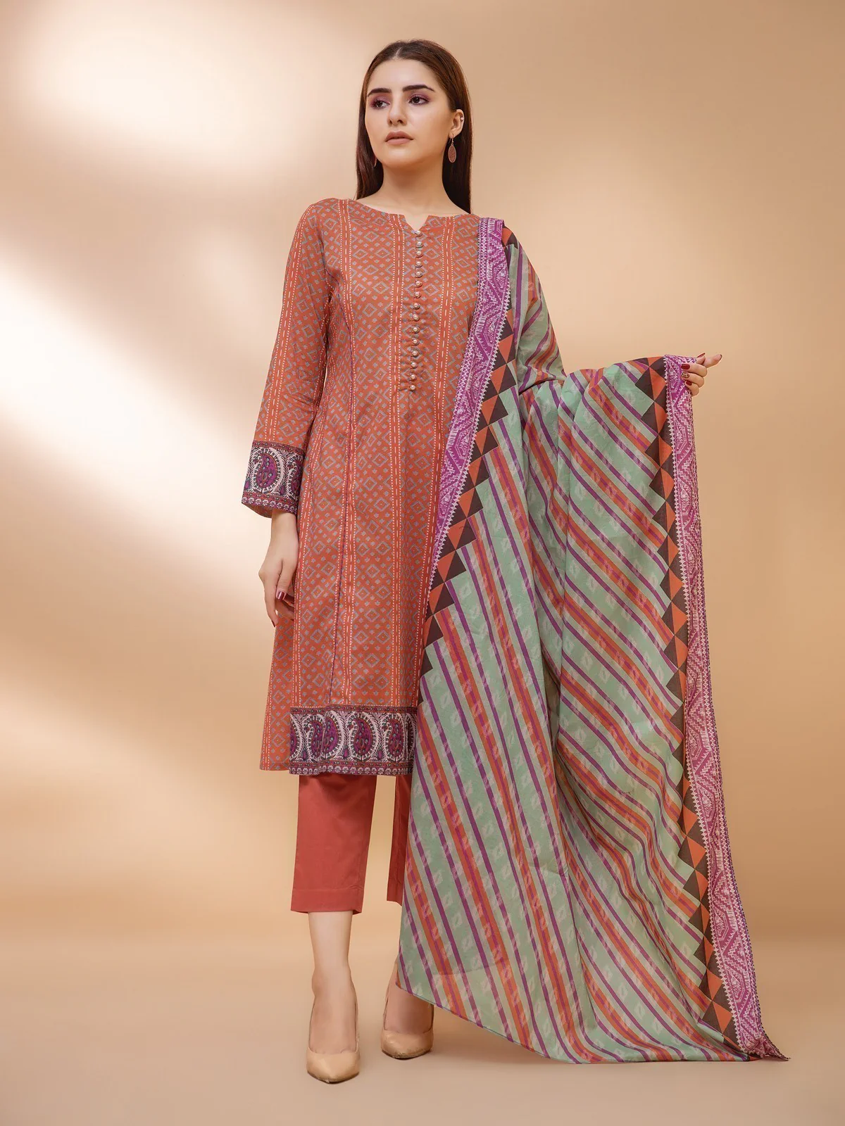 Unstitched Printed Khaddar Suit - EWU21A9-21498