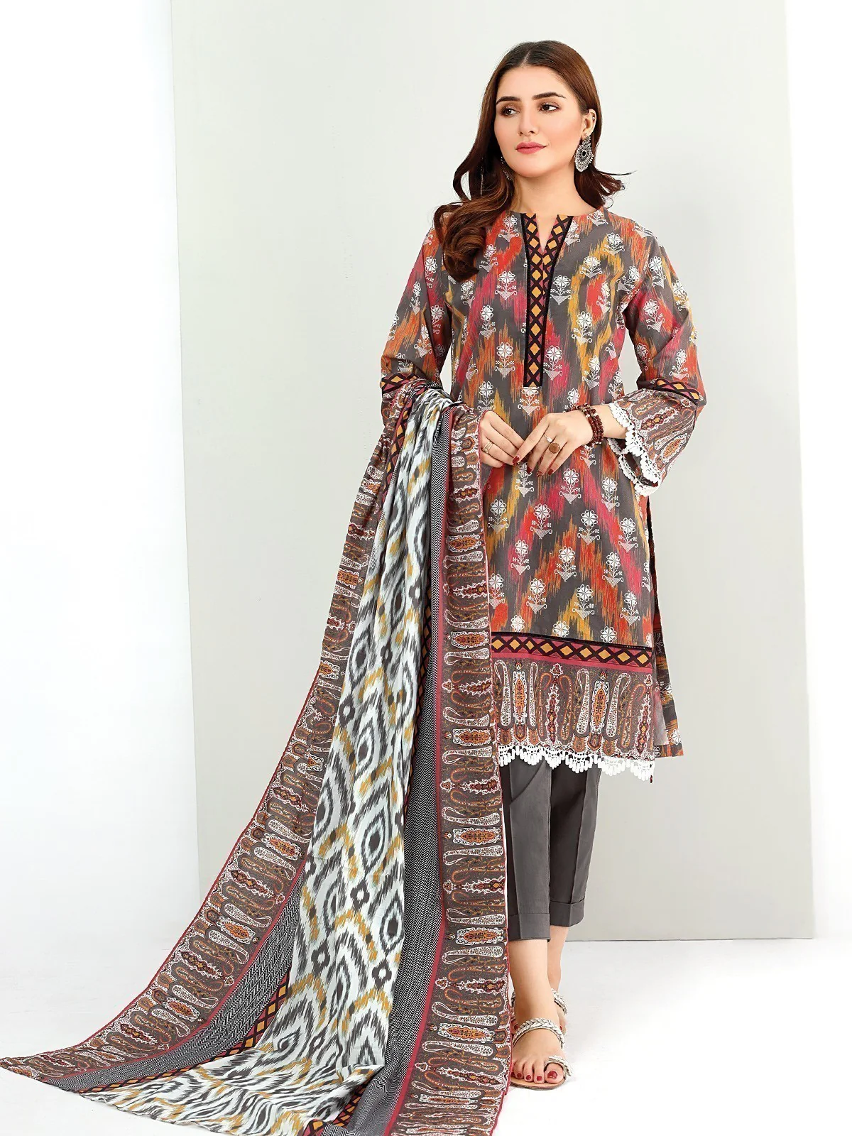 Unstitched Printed Khaddar Suit - EWU21A9-21504