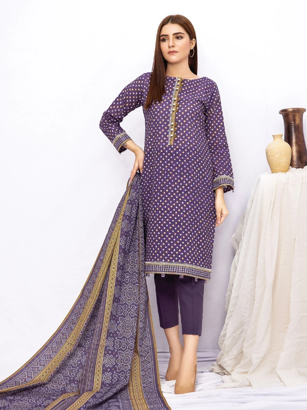 Unstitched Printed Khaddar Suit - EWU21A9-21509