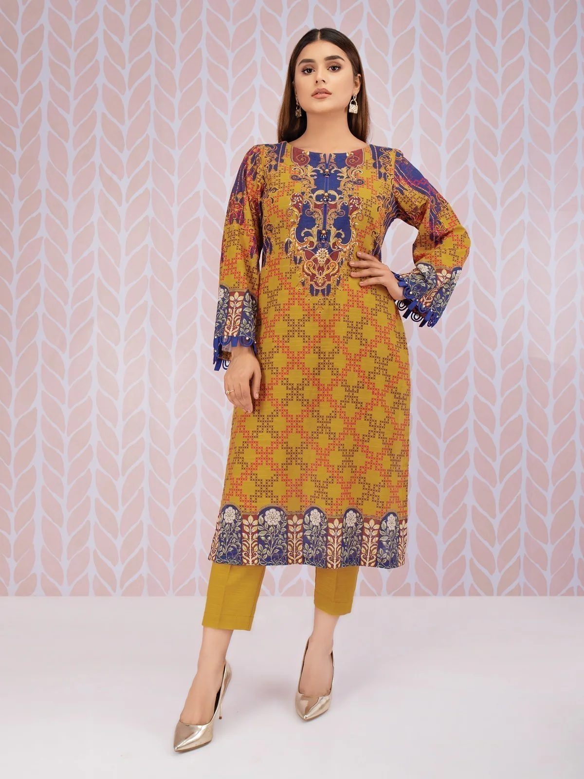 Unstitched Printed Khaddar Shirt Trouser - EWU21A9-21550