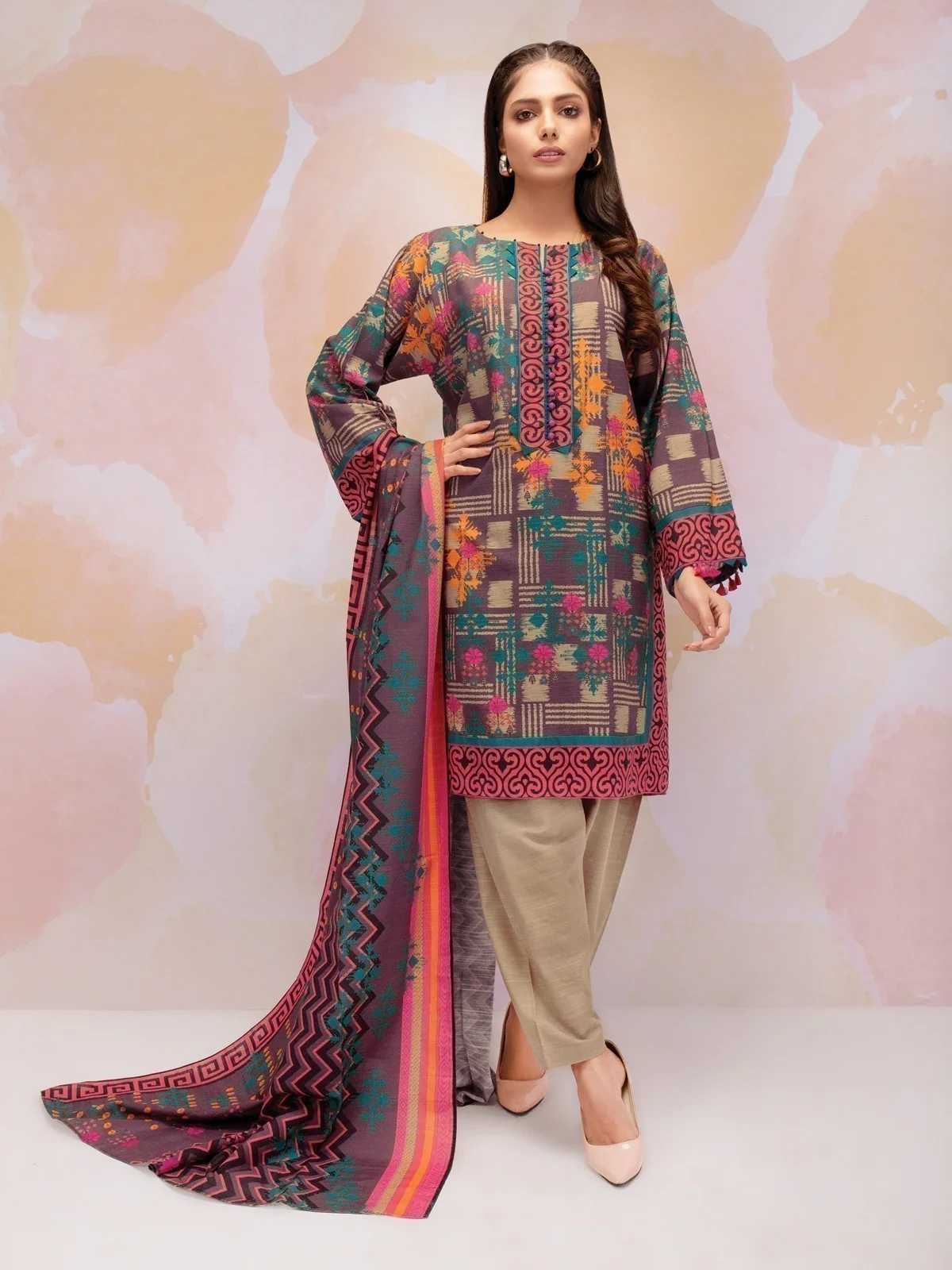 Unstitched Printed Khaddar Suit - EWU21A9-21596