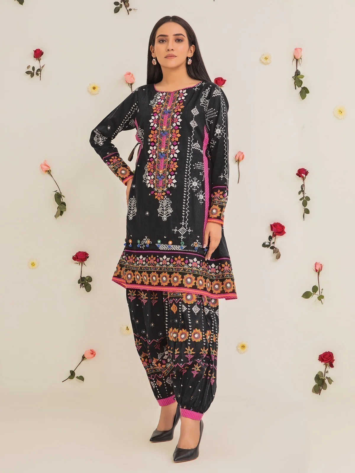 Unstitched Embroidered Lawn Shirt Trouser - EWU21V2-20486