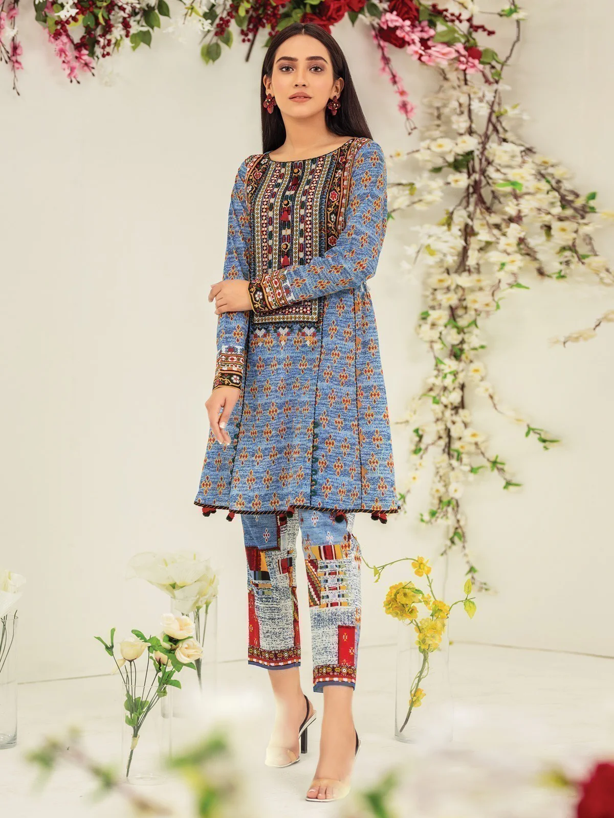 Unstitched Embroidered Lawn Shirt Trouser - EWU21V2-20491