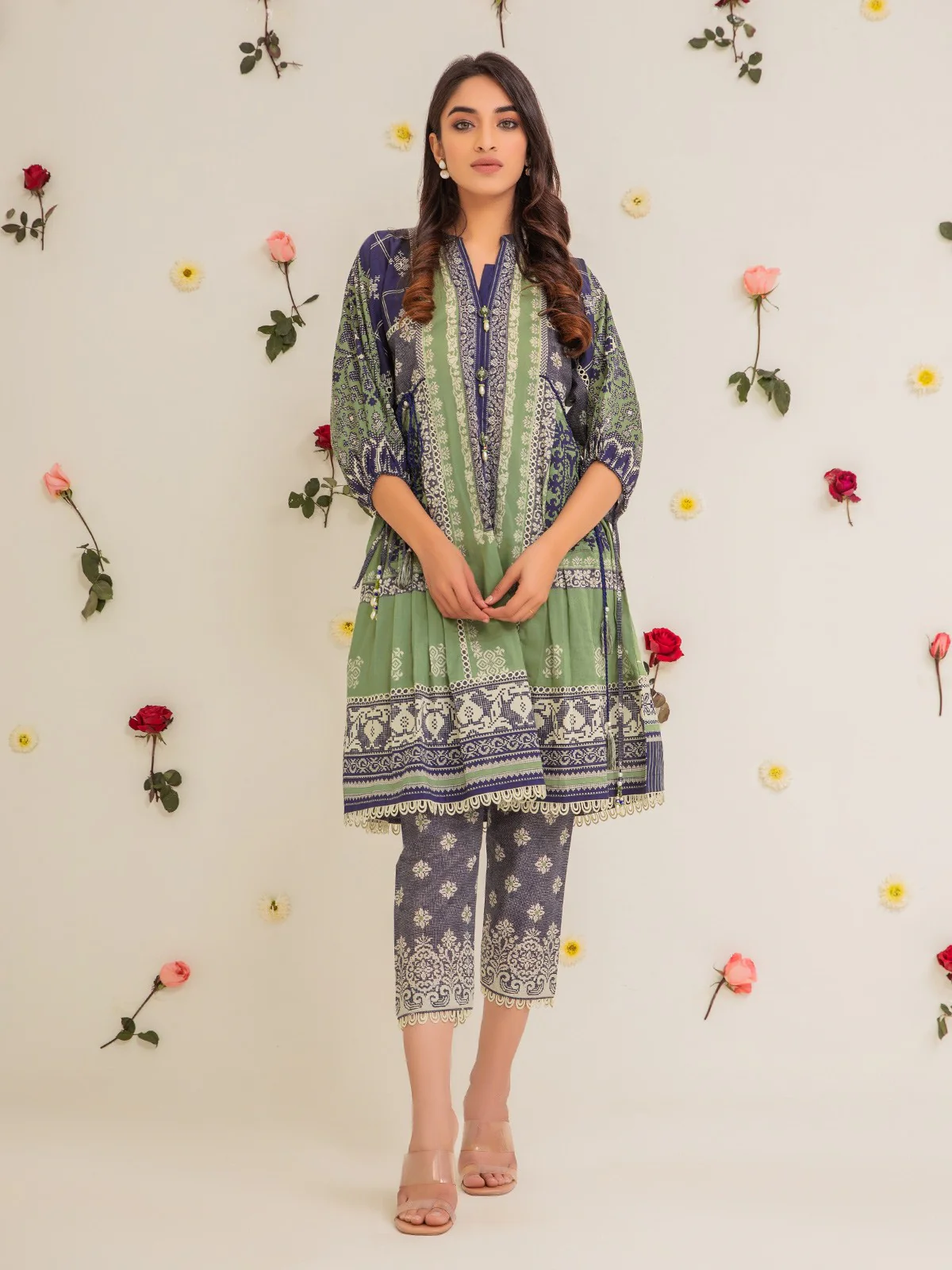 Unstitched Embroidered Lawn Shirt Trouser - EWU21V2-20494