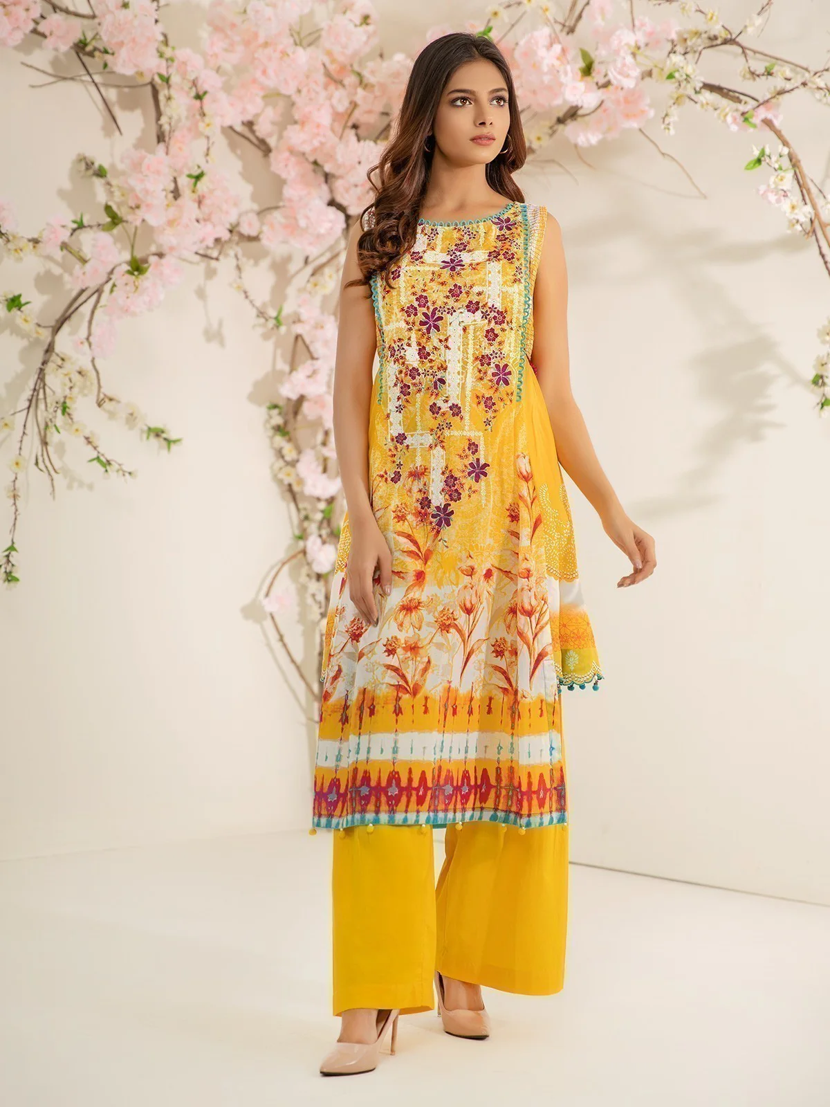 Unstitched Embroidered Lawn Shirt - EWU21V2-20535