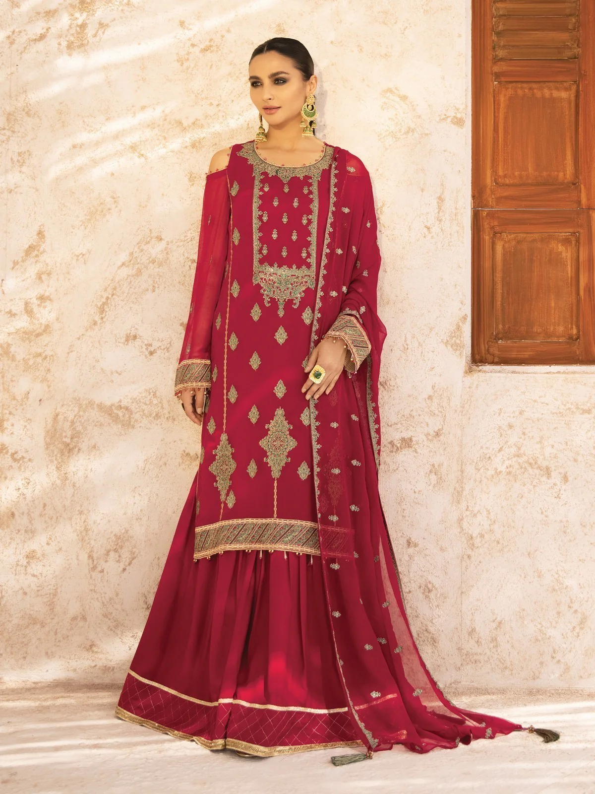 Unstitched Embroidered Chiffon Suit - EWU21V3-21101