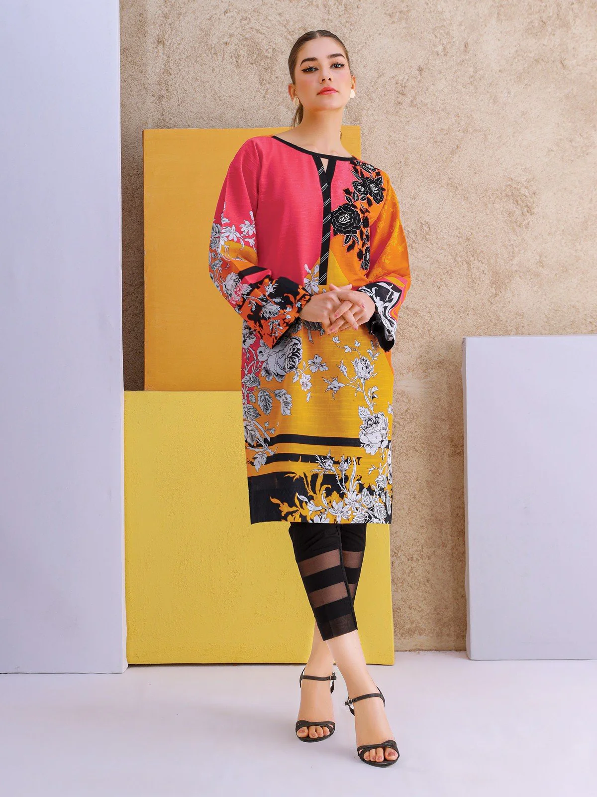 Unstitched Embroidered Khaddar Shirt - EWU21V8-21704