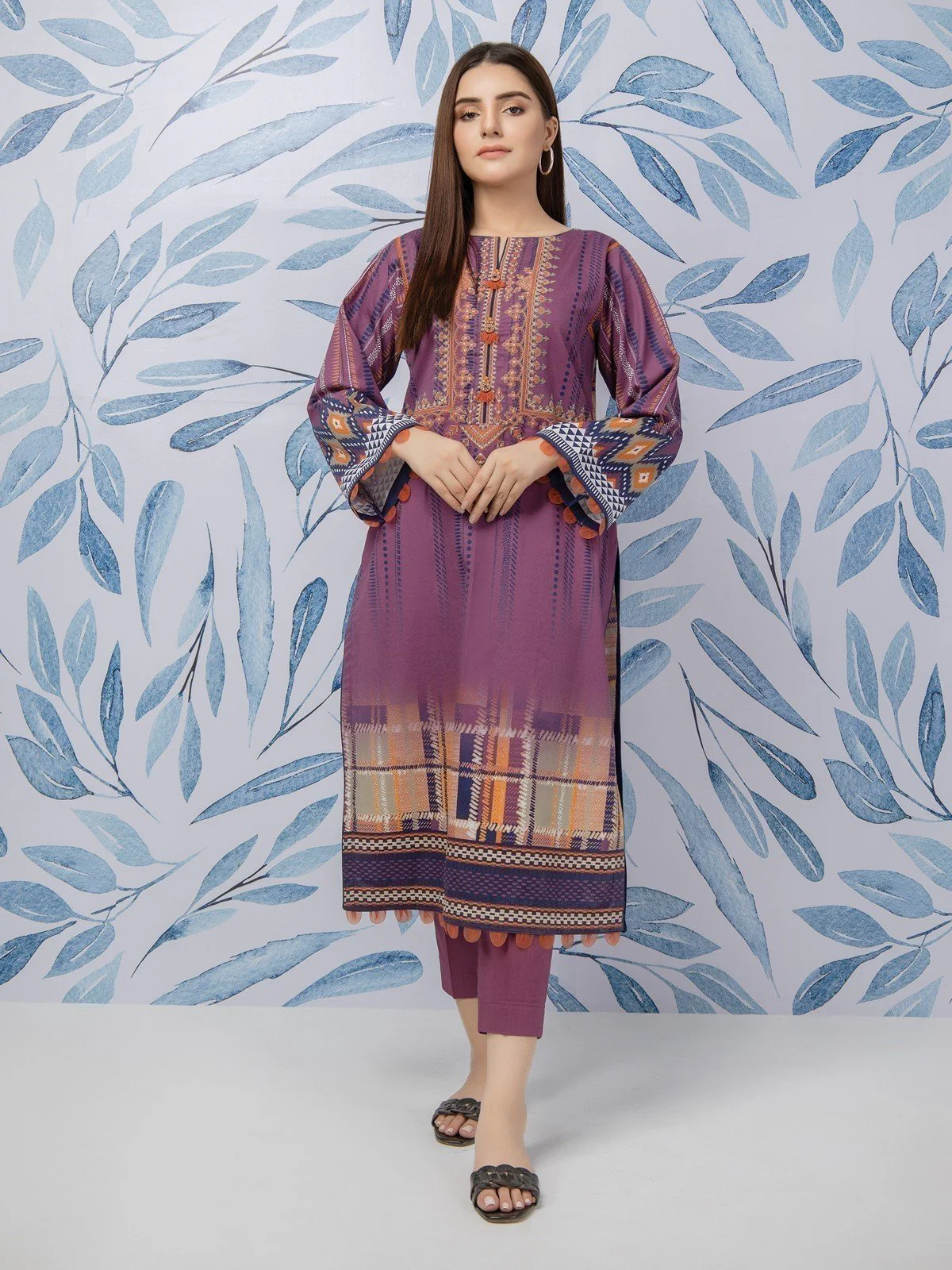 Unstitched Embroidered Cotton Shirt - EWU21V8-21742
