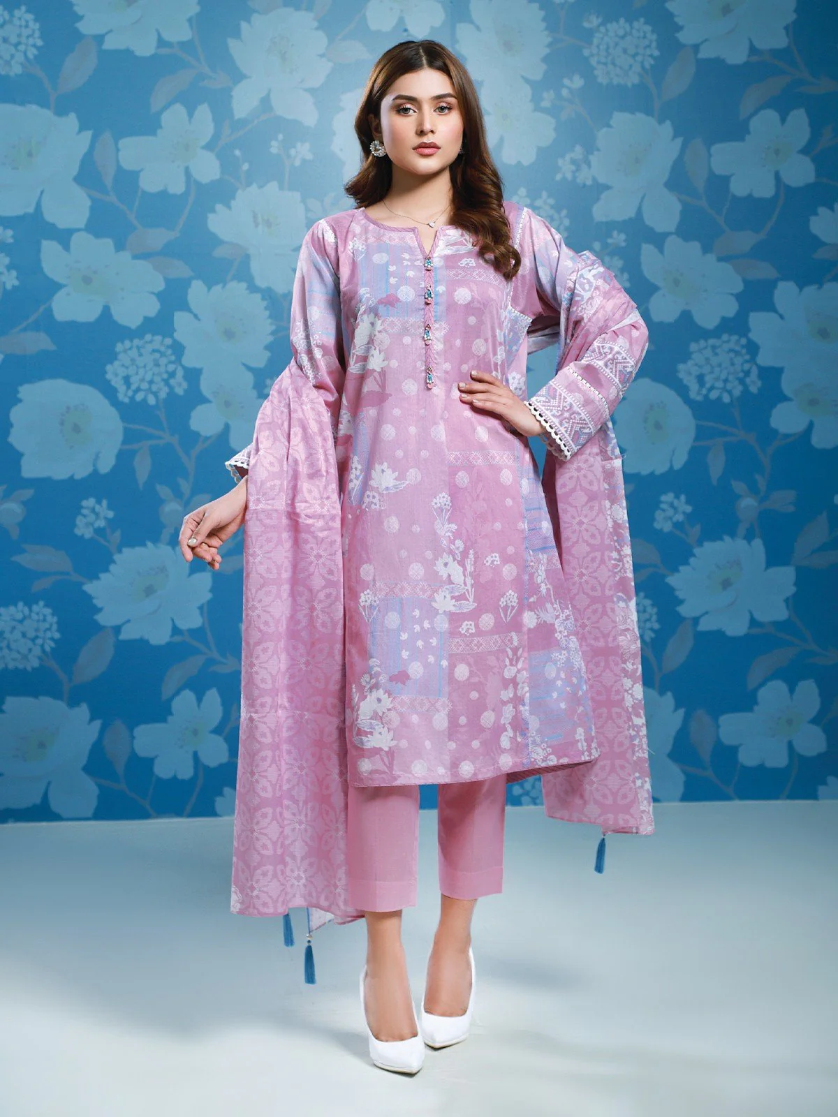 Unstitched Printed Lawn Shirt Dupatta - EWU22A1-20683
