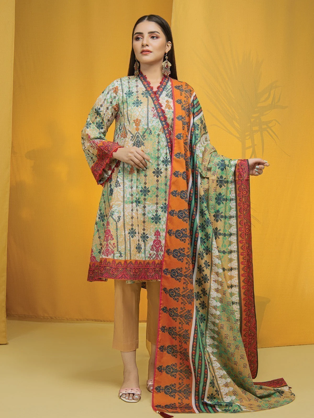 Unstitched Printed Lawn Shirt Dupatta - EWU22A1-23007SD