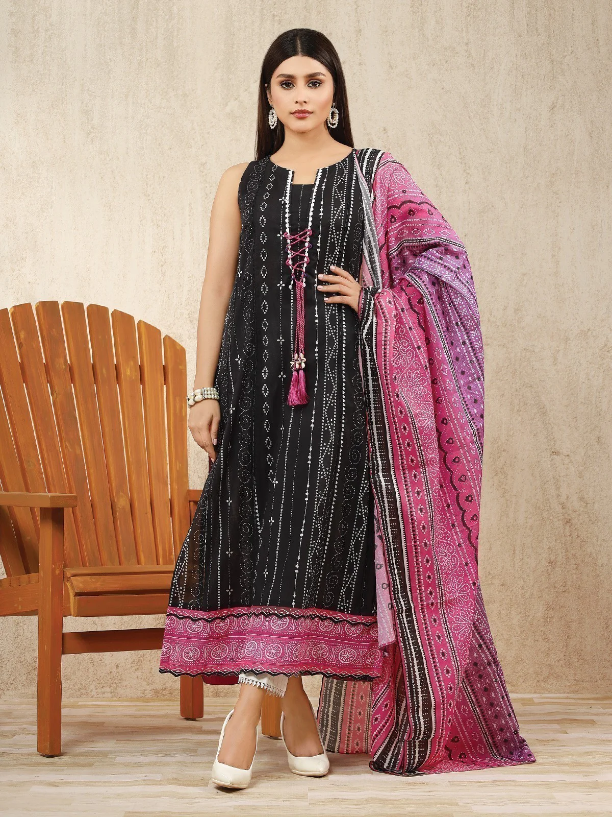Unstitched Printed Lawn Shirt Dupatta - EWU22A1-23249