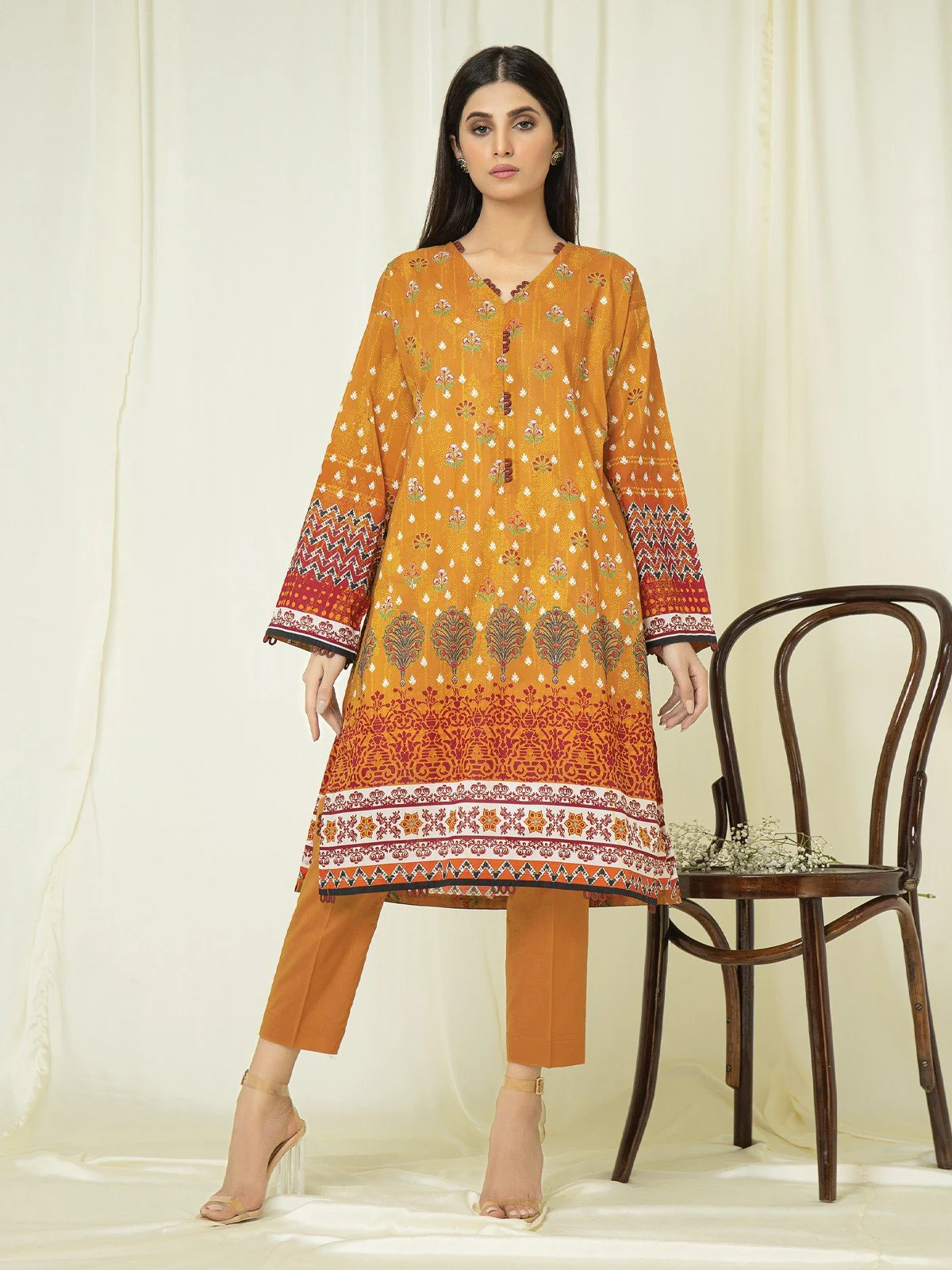 Unstitched Printed Lawn Shirt Trouser - EWU22A1-23332