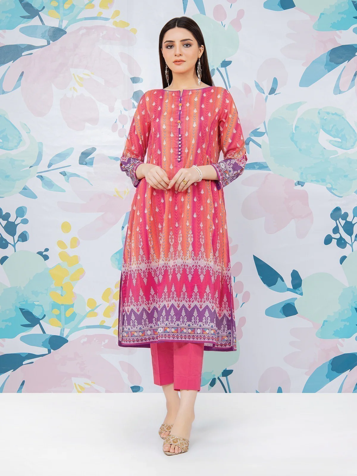 Unstitched Printed Lawn Shirt Trouser - EWU22A1-23343