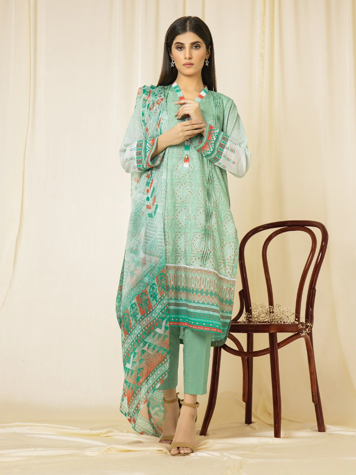 Unstitched Printed Lawn Suit - EWU22A2-23502